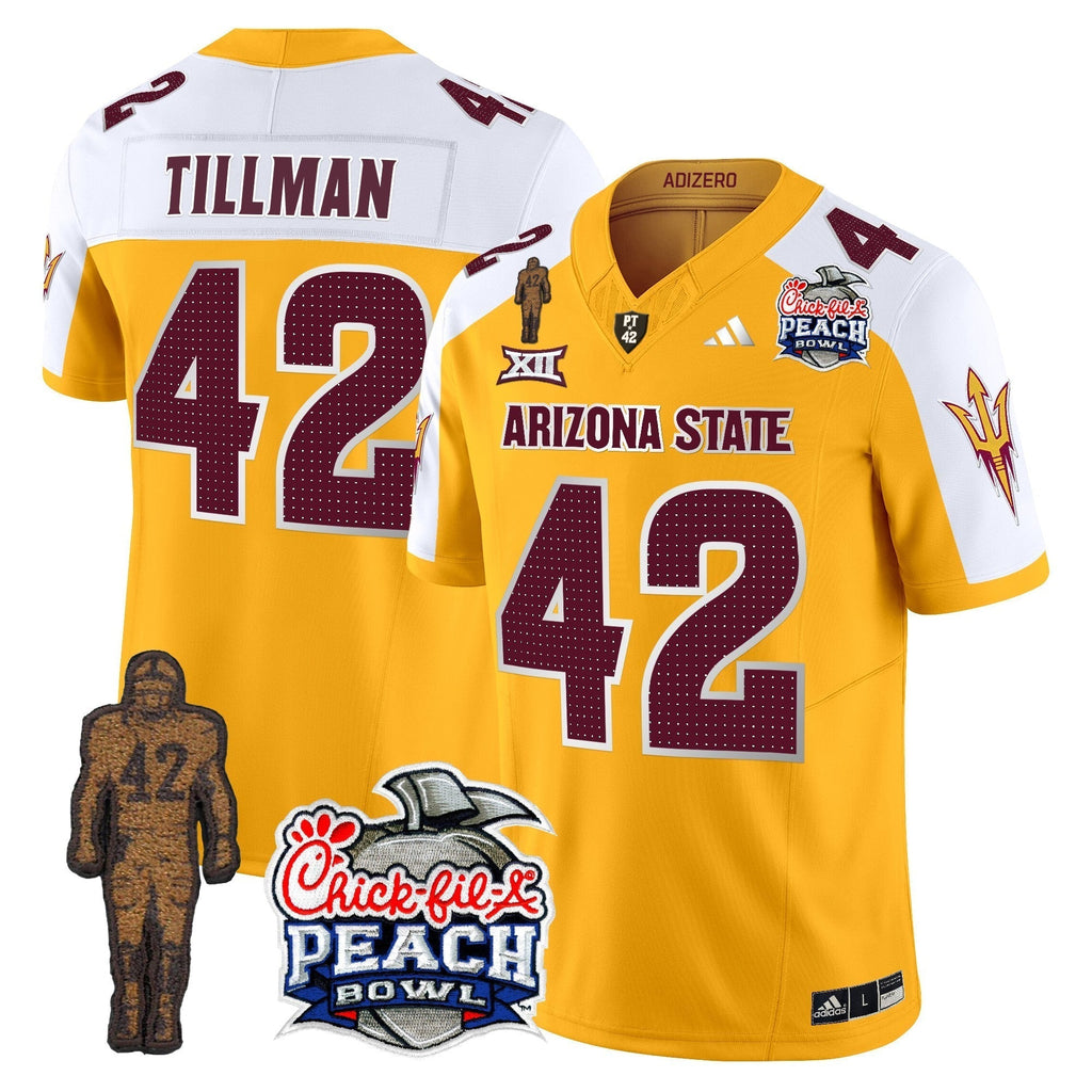 Men Sun Devils Pat Tillman & Peach Bowl Patch Vapor Limited Jersey V2 - All Stitched