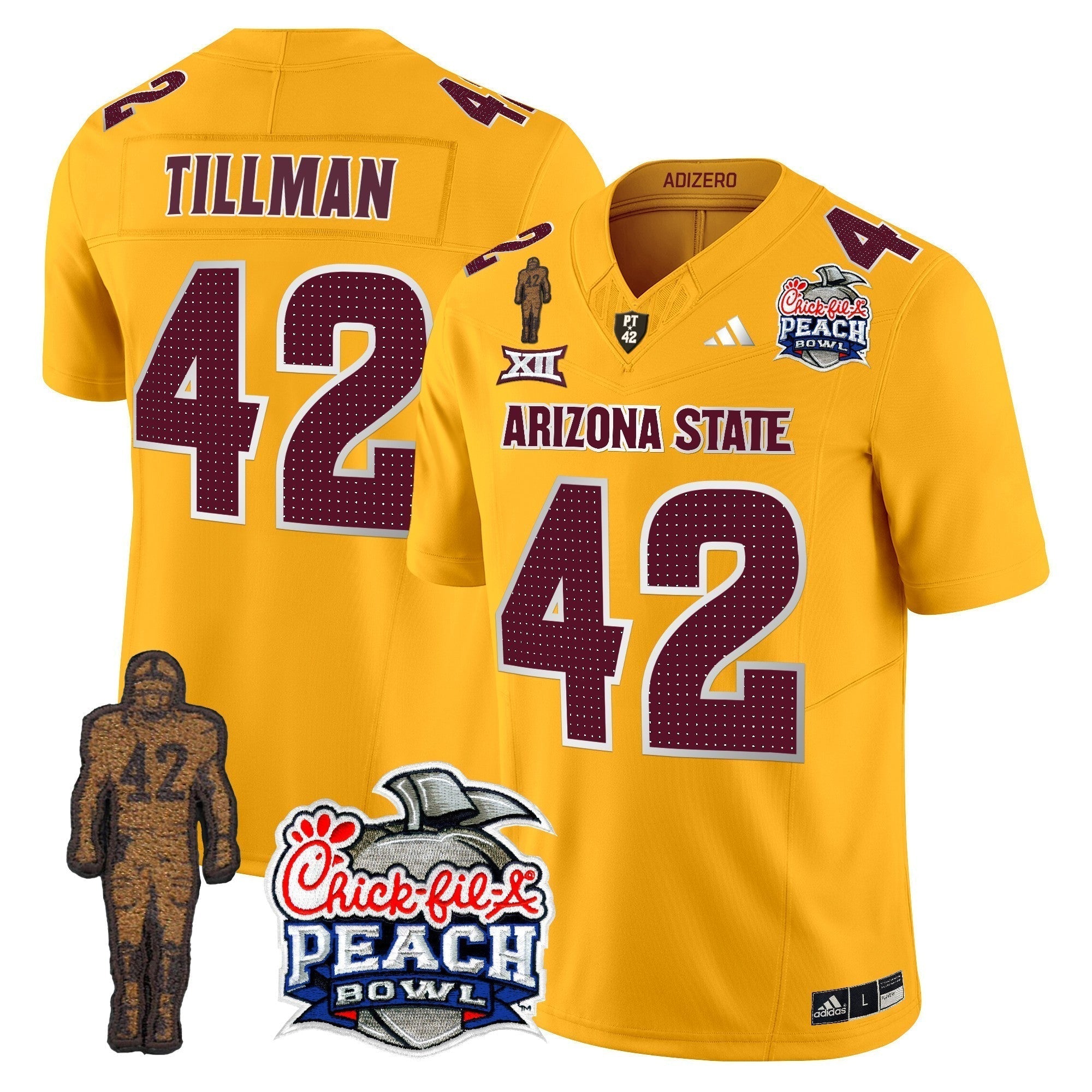 Men Sun Devils Pat Tillman & Peach Bowl Patch Vapor Limited Jersey V2 - All Stitched