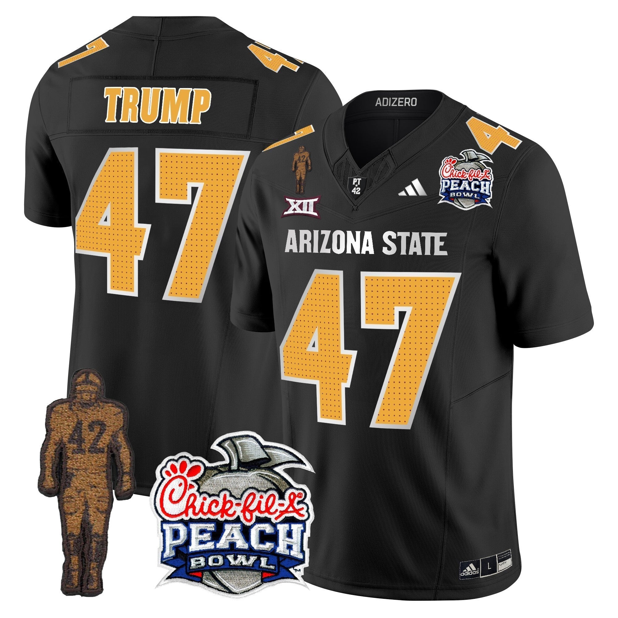 Men Sun Devils Pat Tillman & Peach Bowl Patch Vapor Limited Jersey V2 - All Stitched