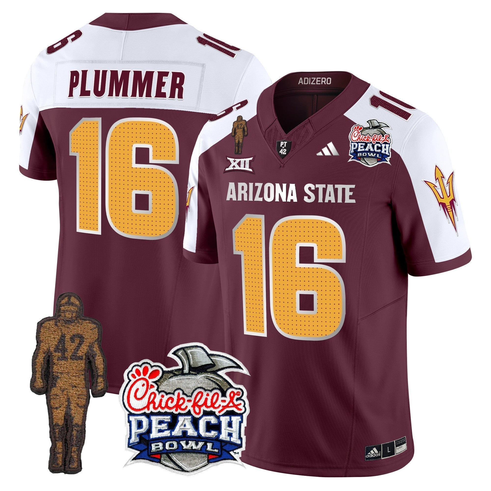 Men Sun Devils Pat Tillman & Peach Bowl Patch Vapor Limited Jersey V2 - All Stitched