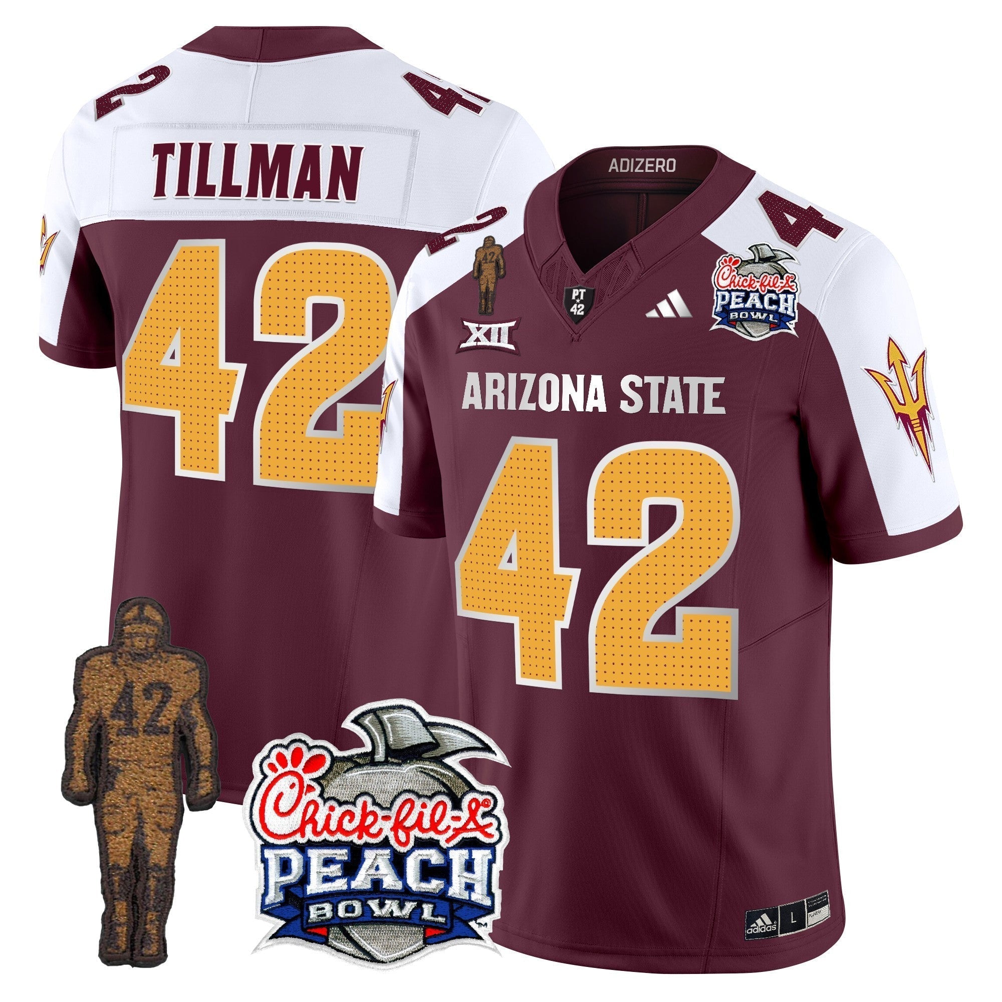 Men Sun Devils Pat Tillman & Peach Bowl Patch Vapor Limited Jersey V2 - All Stitched