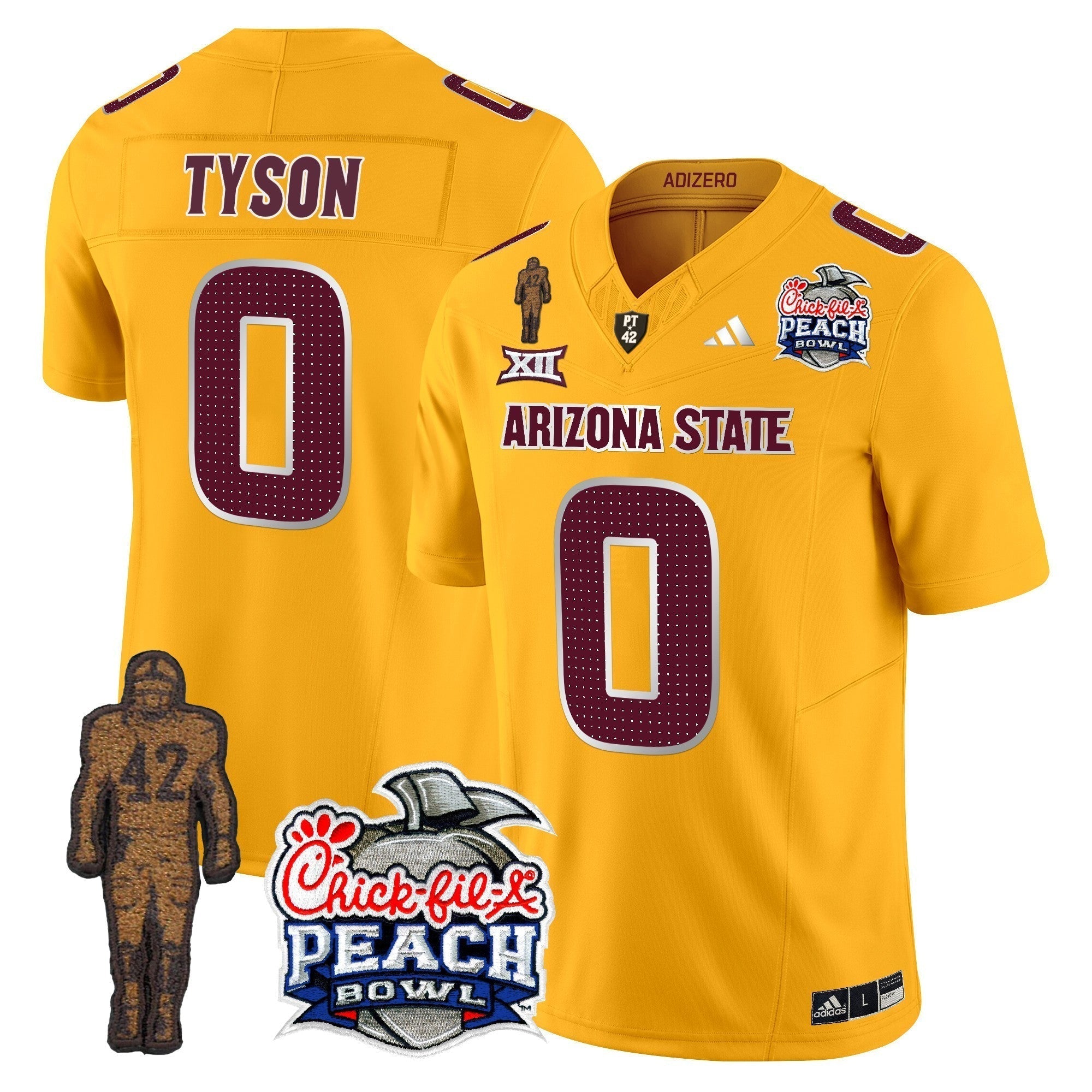 Men Sun Devils Pat Tillman & Peach Bowl Patch Vapor Limited Jersey V2 - All Stitched