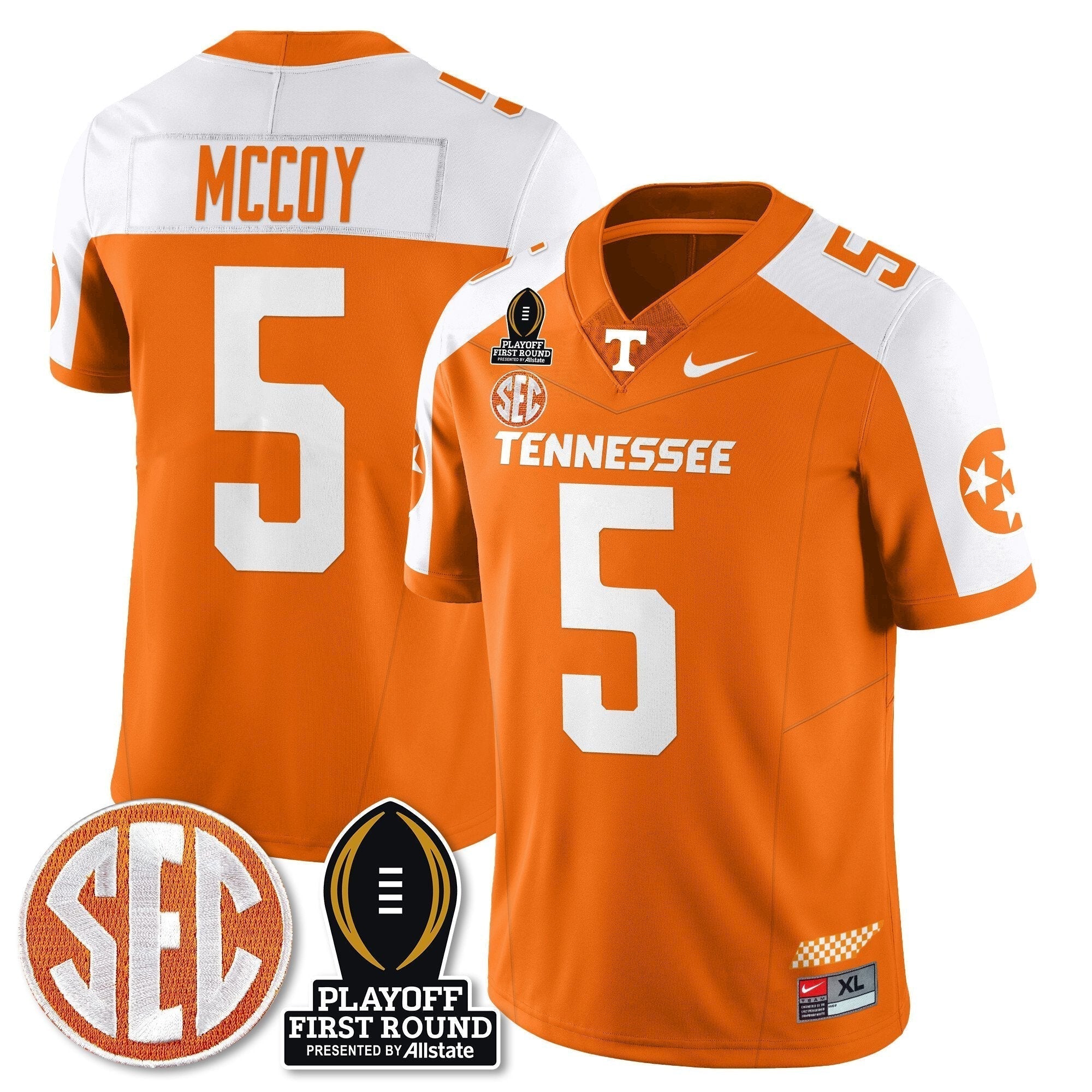Men Tennessee Volunteers Football Jersey - Playoff First Round Patch - All Stitched