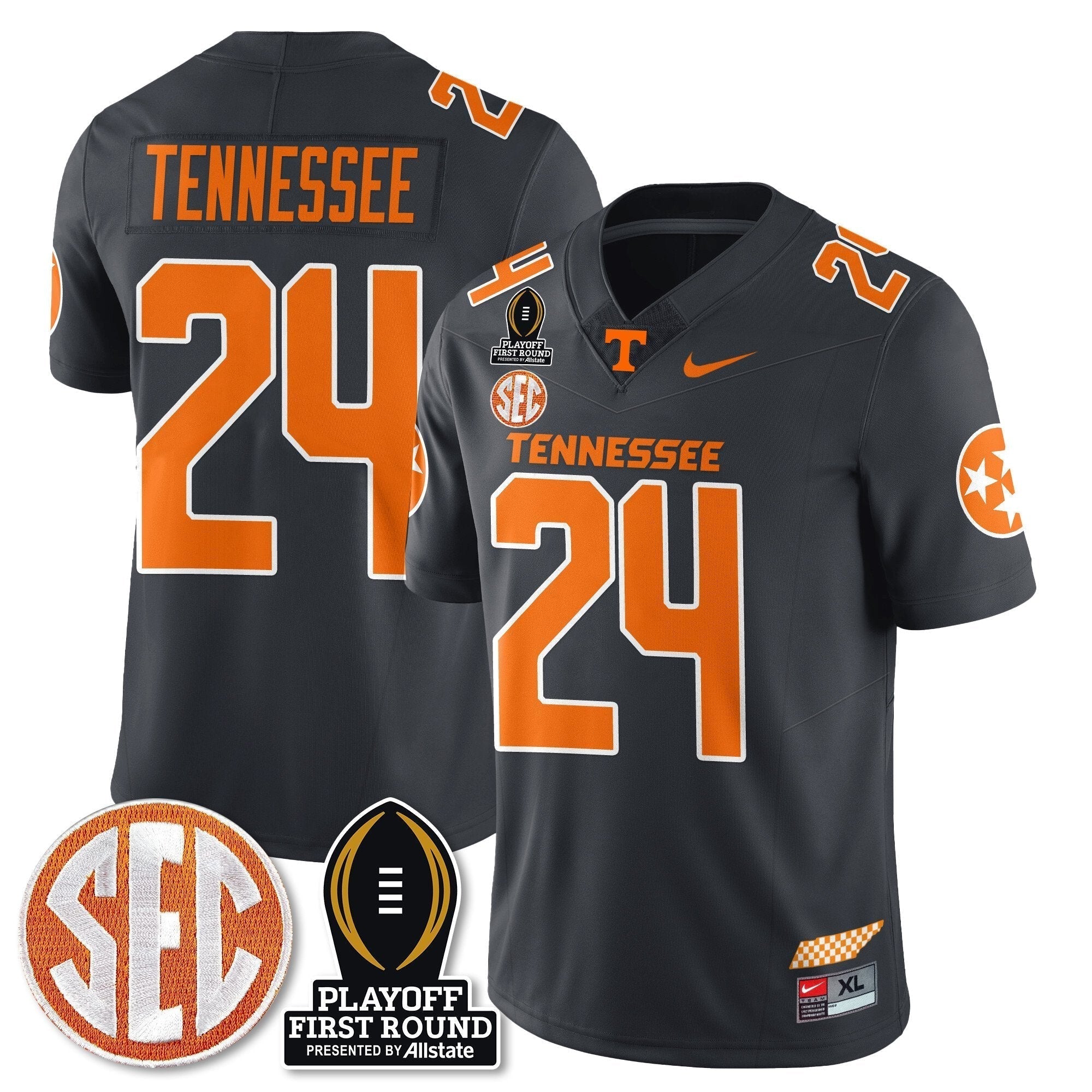 Men Tennessee Volunteers Football Jersey - Playoff First Round Patch - All Stitched