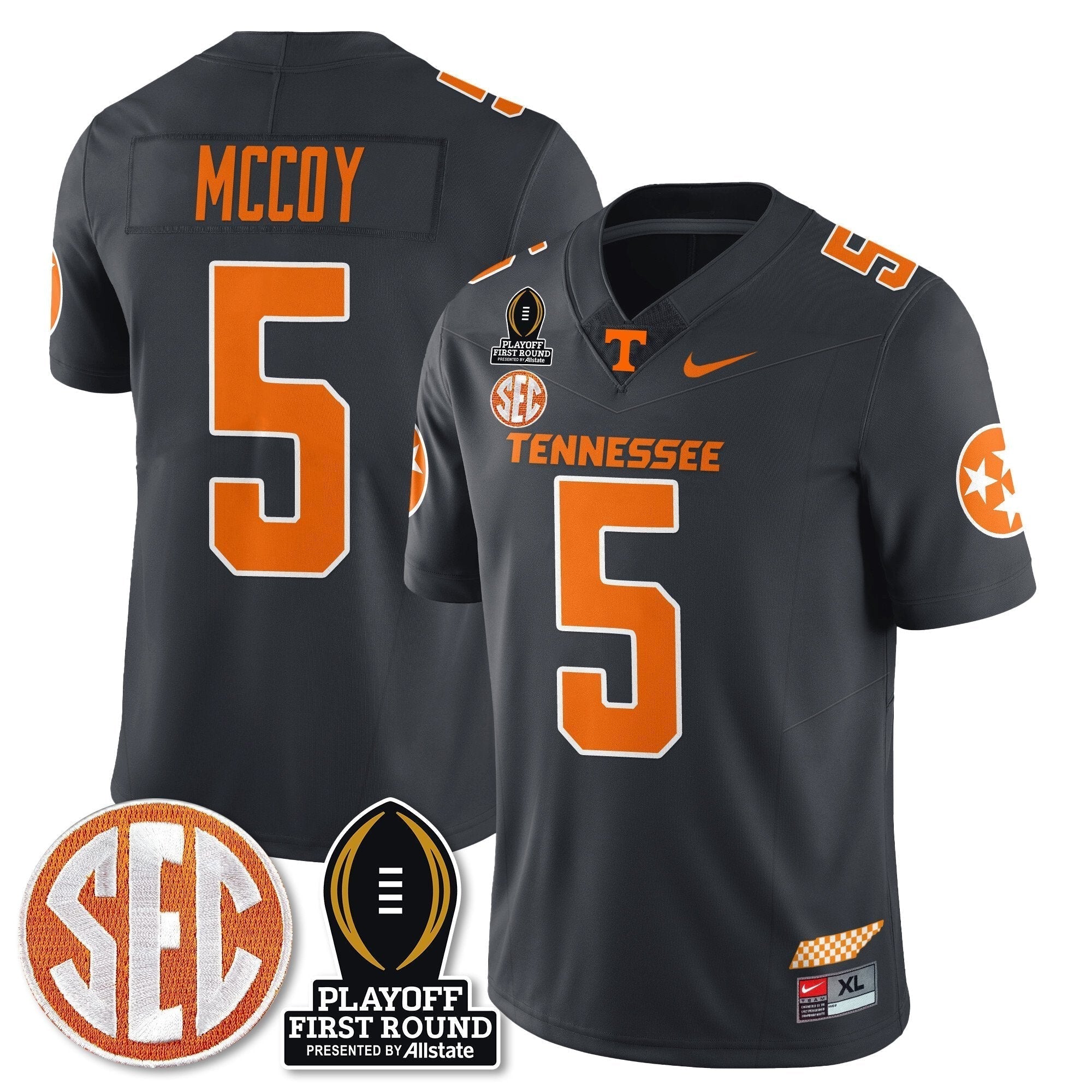 Men Tennessee Volunteers Football Jersey - Playoff First Round Patch - All Stitched