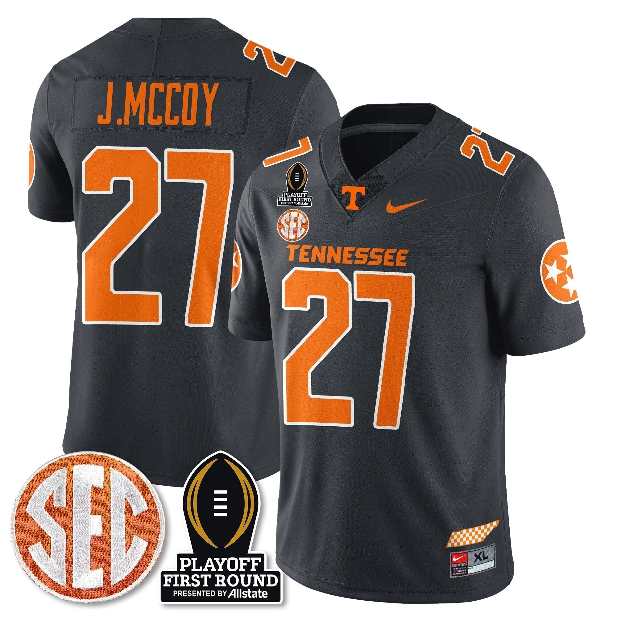Men Tennessee Volunteers Football Jersey - Playoff First Round Patch - All Stitched