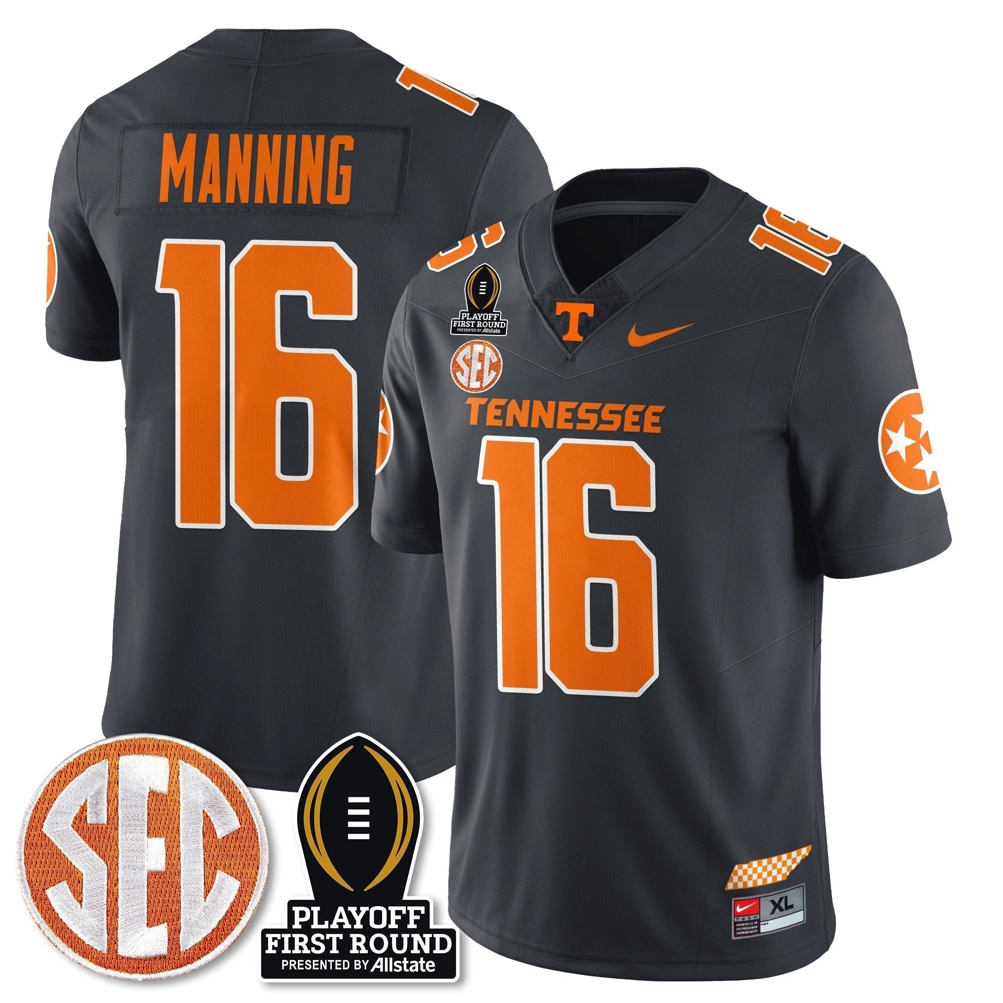 Men Tennessee Volunteers Football Jersey - Playoff First Round Patch - All Stitched