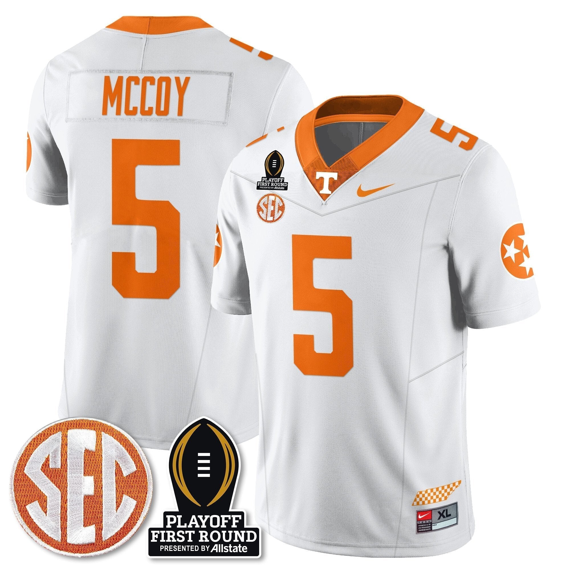 Men Tennessee Volunteers Football Jersey - Playoff First Round Patch - All Stitched