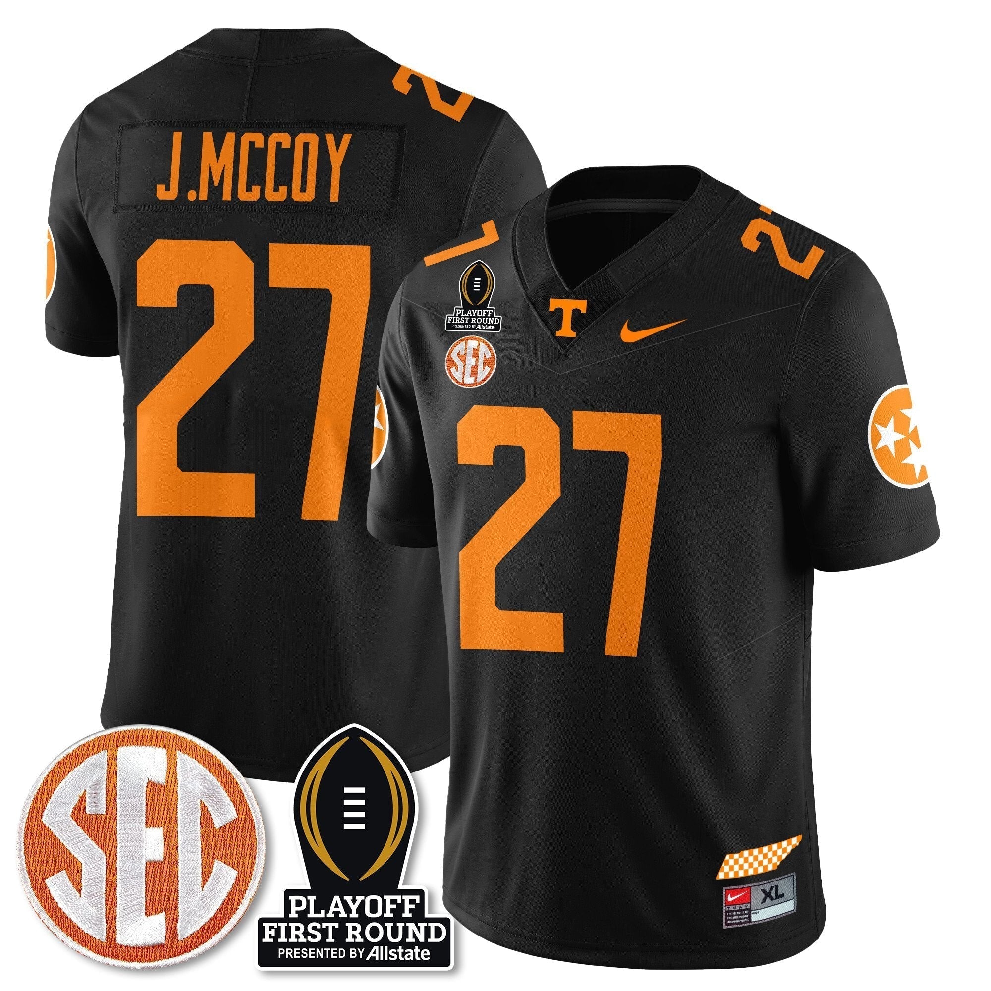 Men Tennessee Volunteers Football Jersey - Playoff First Round Patch - All Stitched