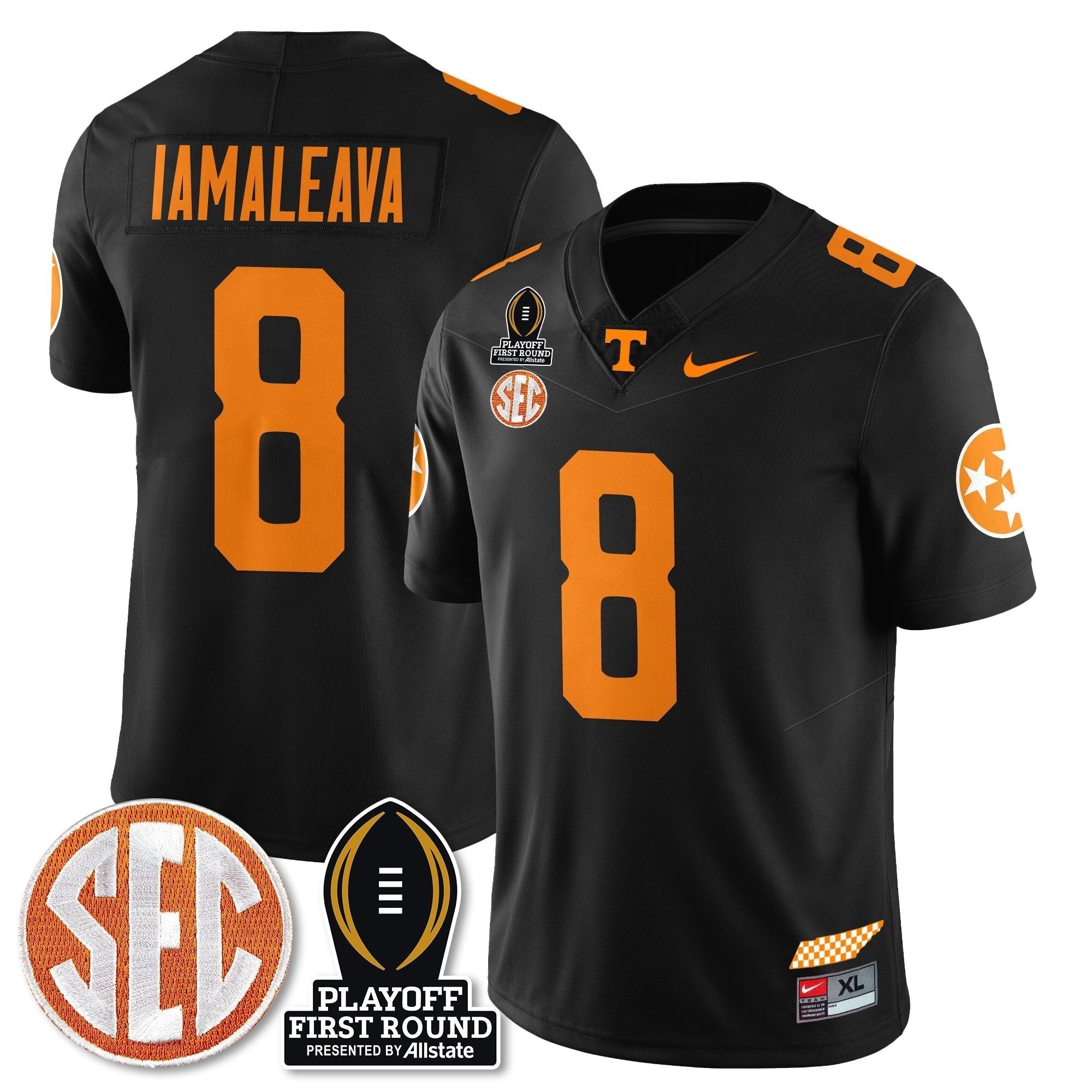 Men Tennessee Volunteers Football Jersey - Playoff First Round Patch - All Stitched