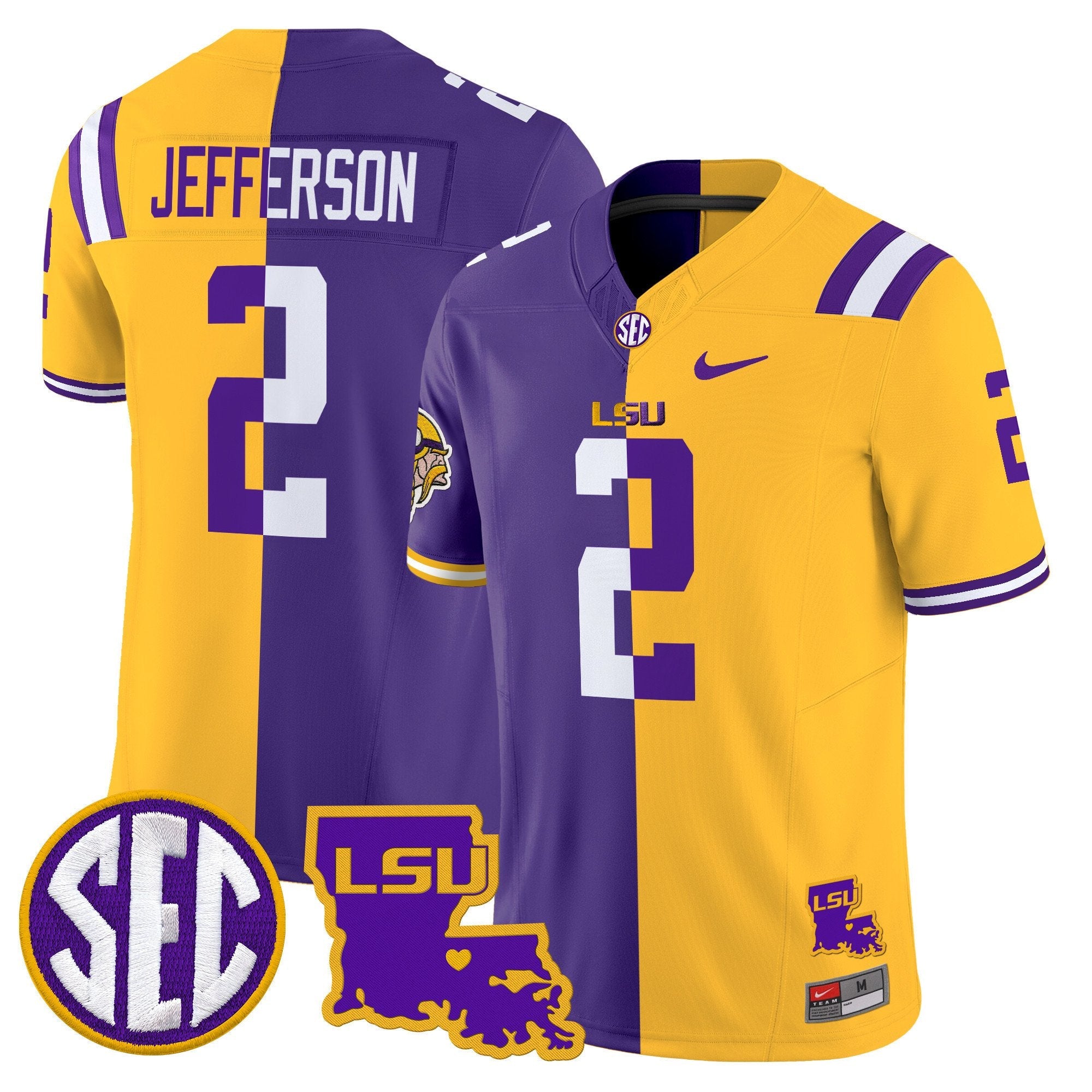Men LSU Tiger Split Vapor Limited Jersey - All Stitched