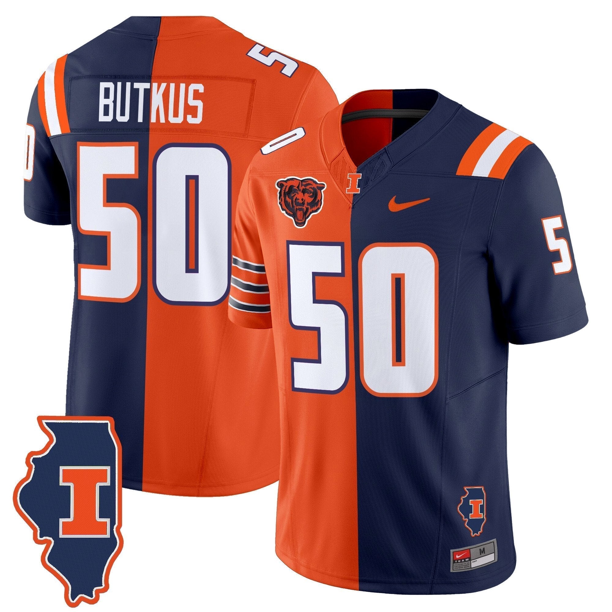Men Illinois Fighting Illini Split Vapor Limited Jersey - All Stitched