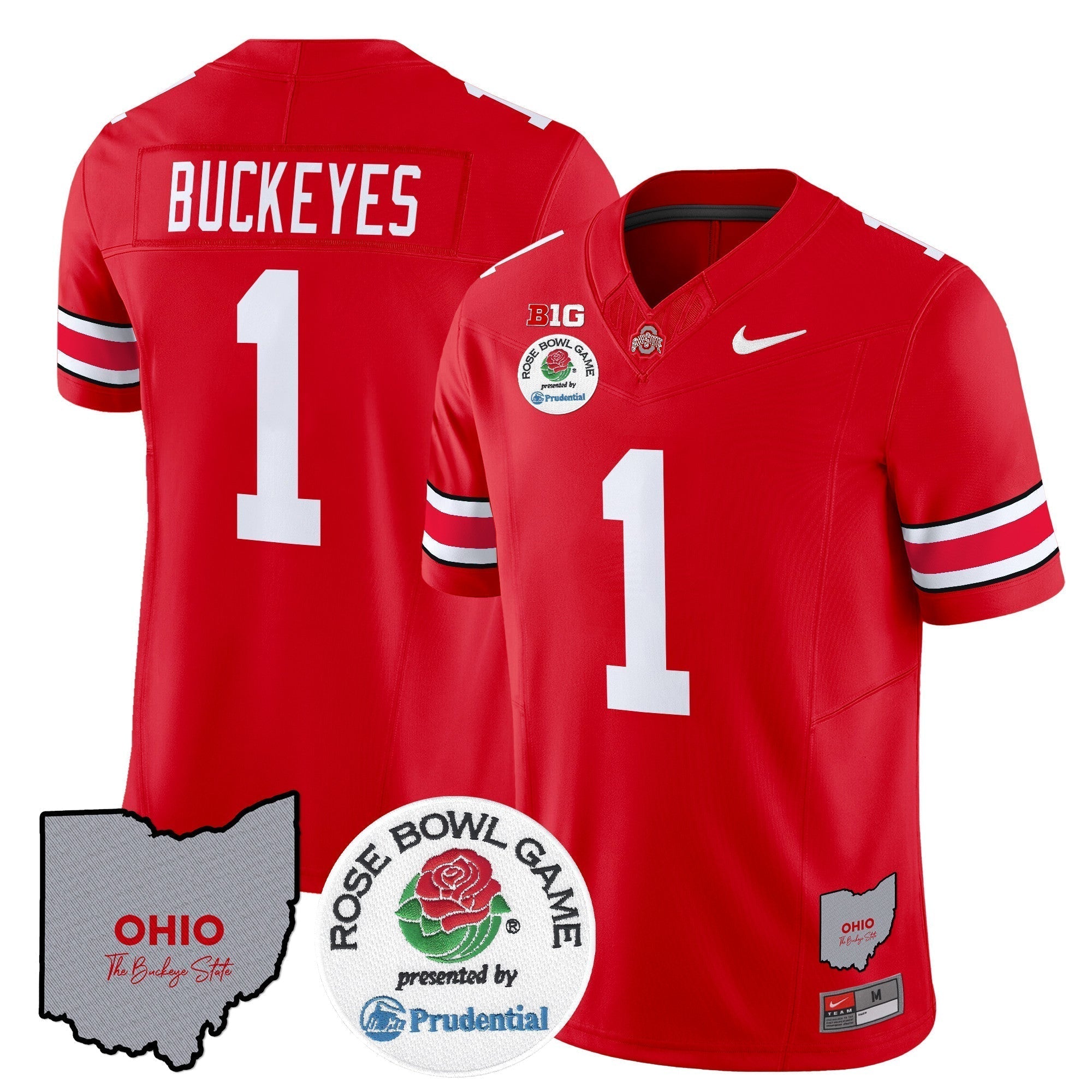 Men Ohio State Buckeyes Rose Bowl Vapor Limited Jersey V2 - All Stitched