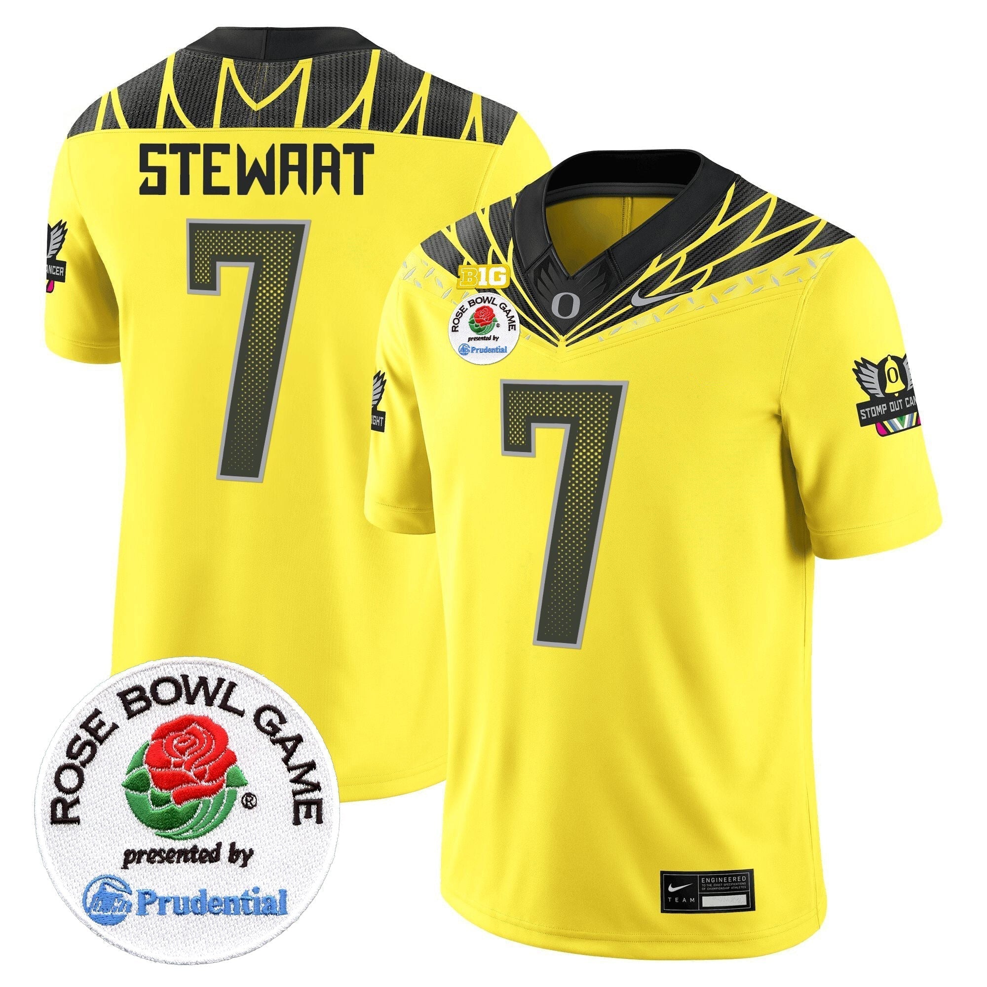 Men Oregon Ducks Rose Bowl Patch Vapor Limited Jersey V2 - All Stitched
