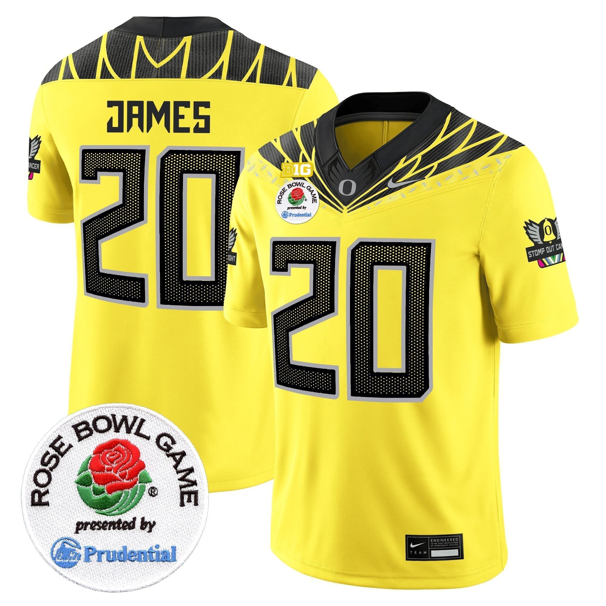 Men Oregon Ducks Rose Bowl Patch Vapor Limited Jersey V2 - All Stitched
