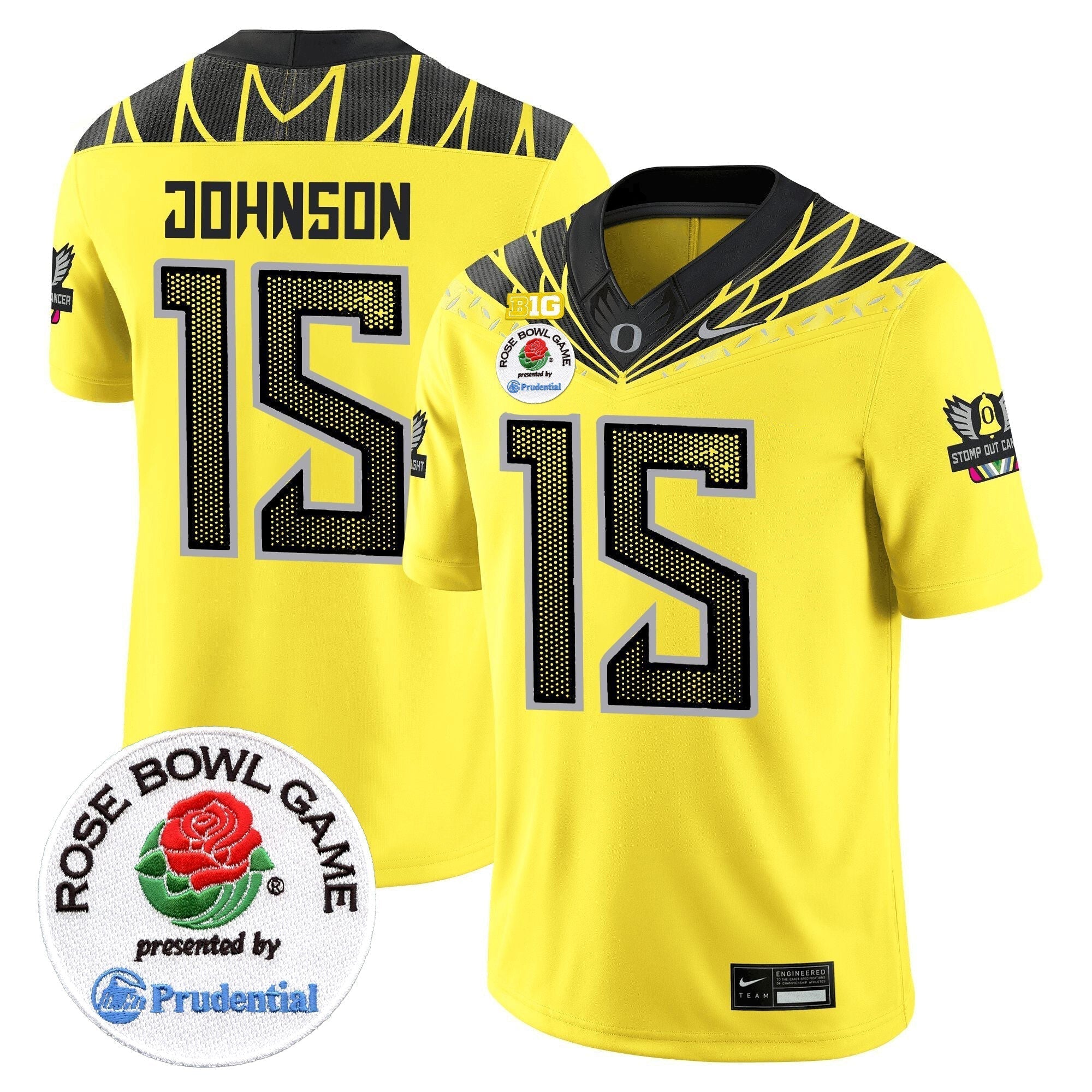 Men Oregon Ducks Rose Bowl Patch Vapor Limited Jersey V2 - All Stitched