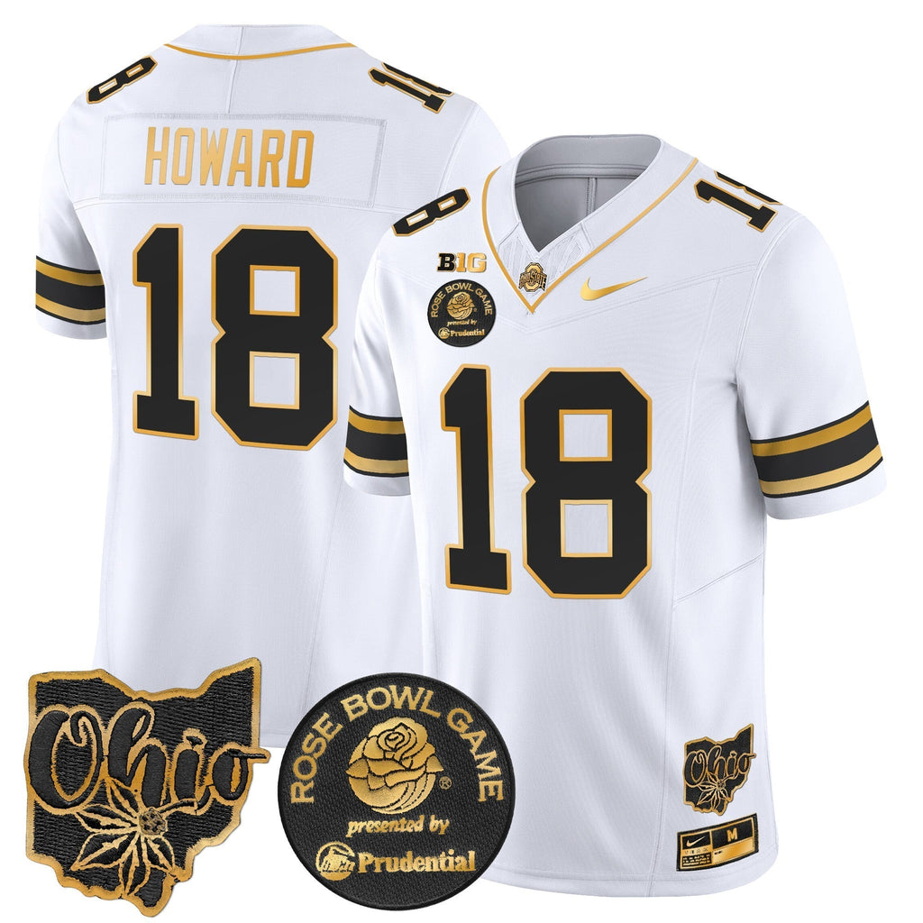 Men Ohio State Buckeyes Rose Bowl Gold Vapor Limited Jersey - All Stitched