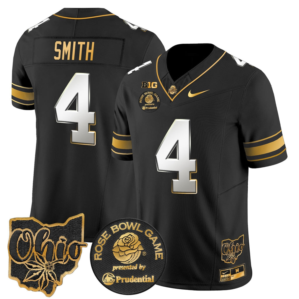 Men Ohio State Buckeyes Rose Bowl Gold Vapor Limited Jersey - All Stitched