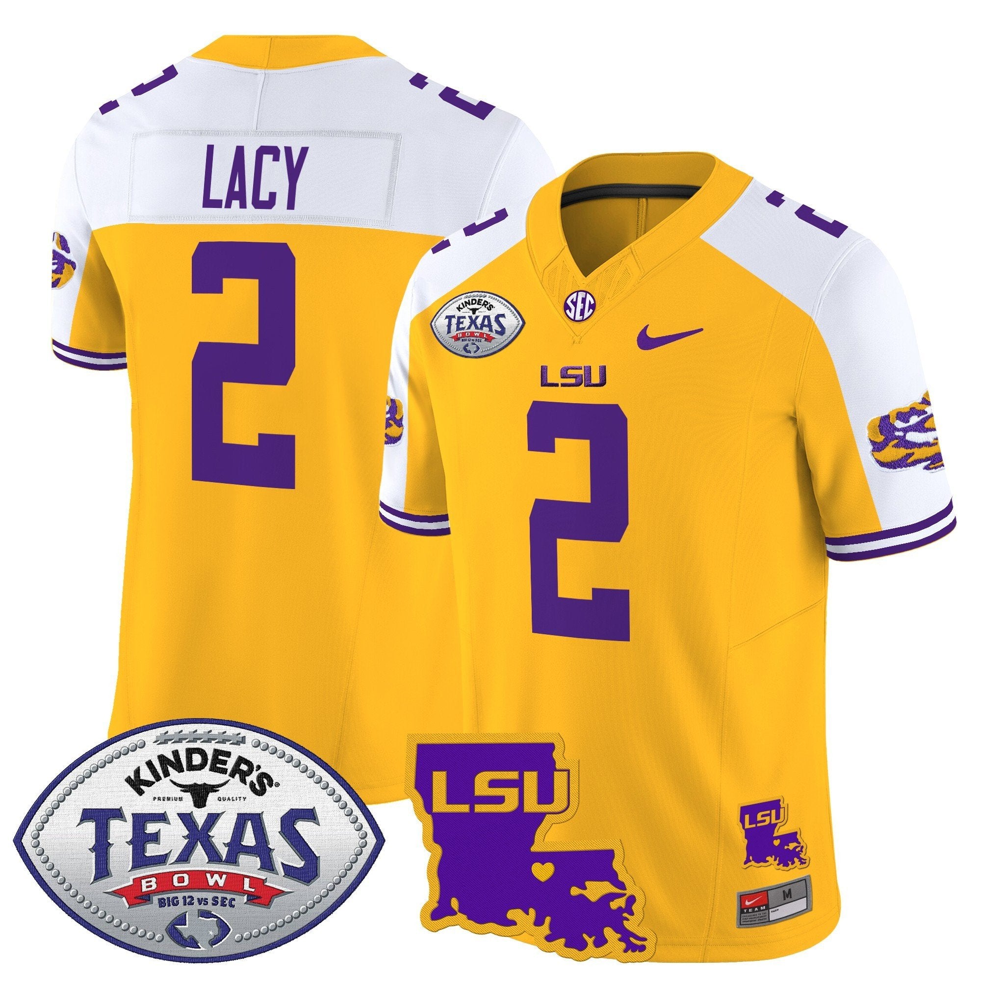 Men LSU Tigers 2024 Texas Bowl Patch Vapor Limited Jersey - All Stitched