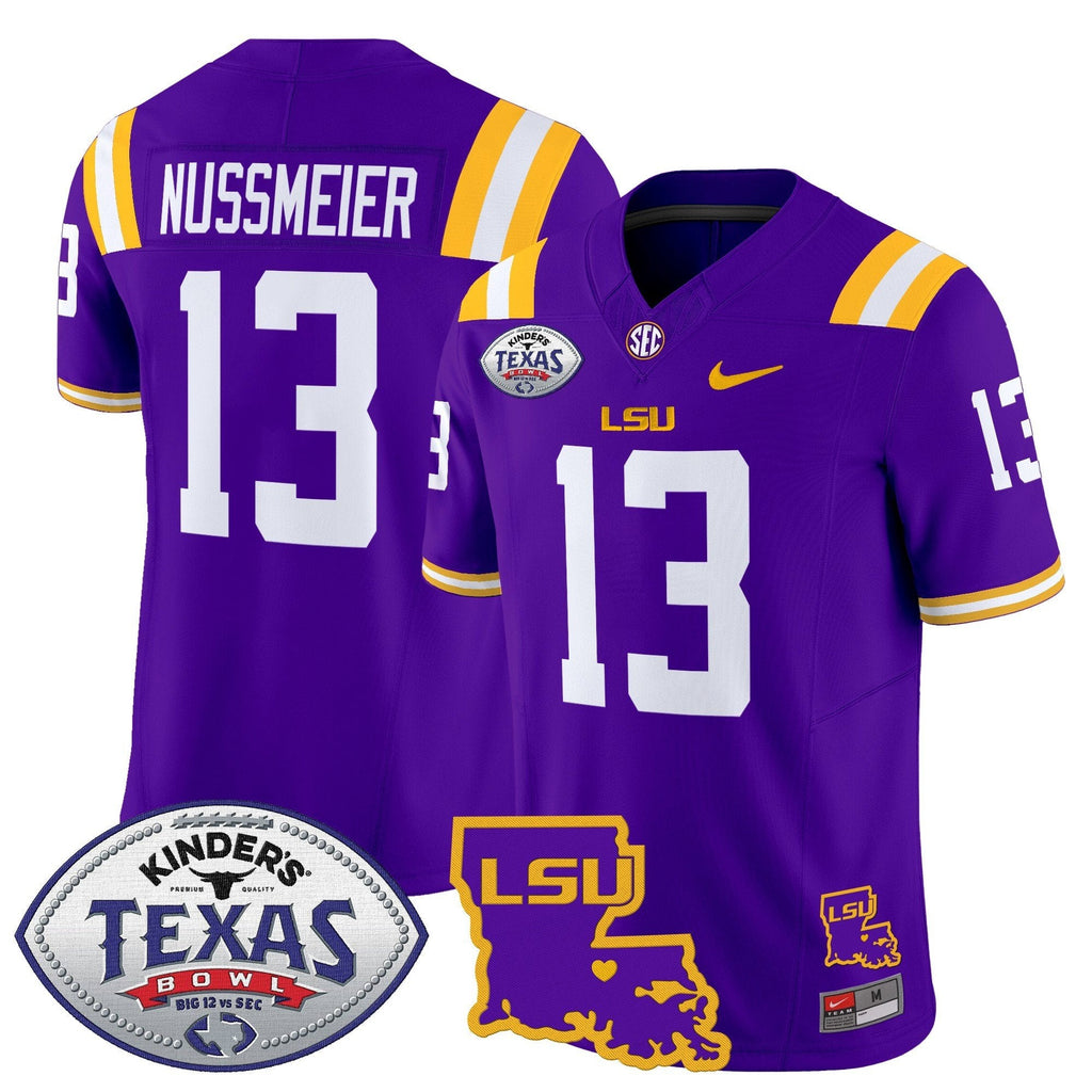 Men LSU Tigers 2024 Texas Bowl Patch Vapor Limited Jersey - All Stitched
