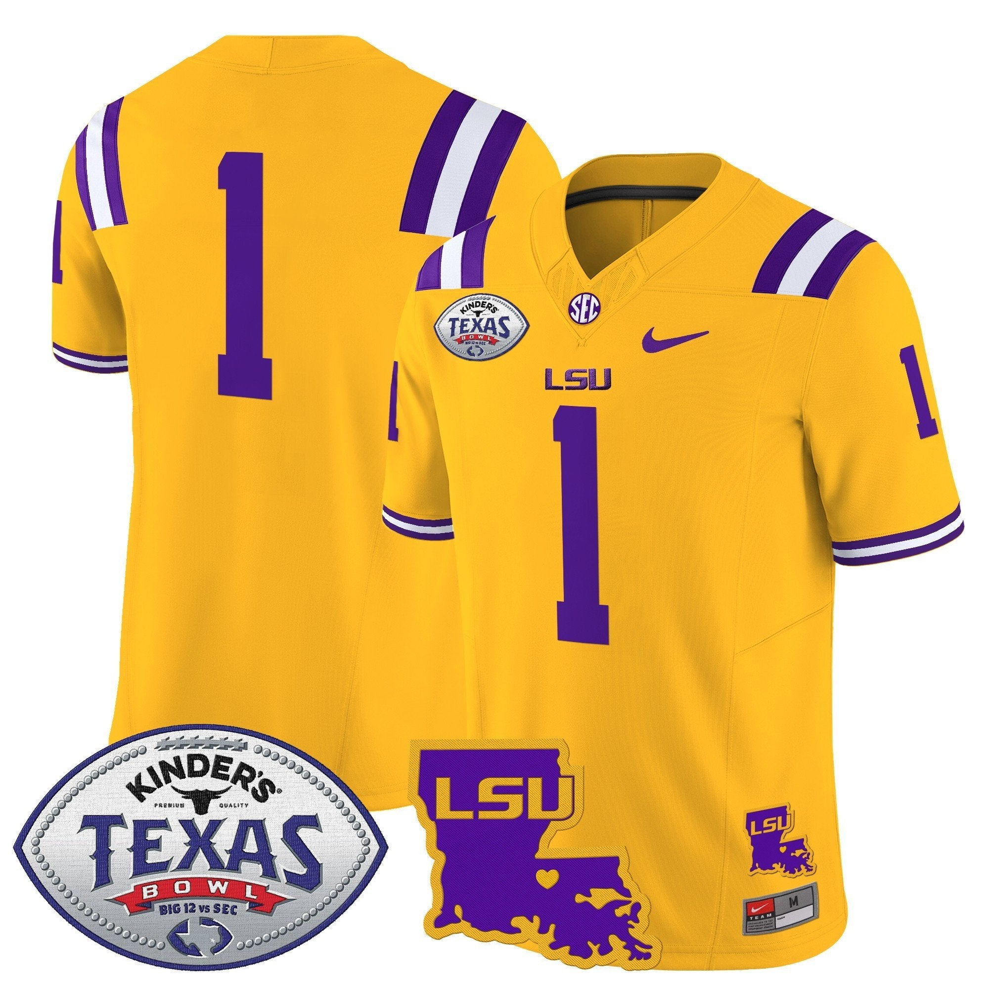 Men LSU Tigers 2024 Texas Bowl Patch Vapor Limited Jersey - All Stitched