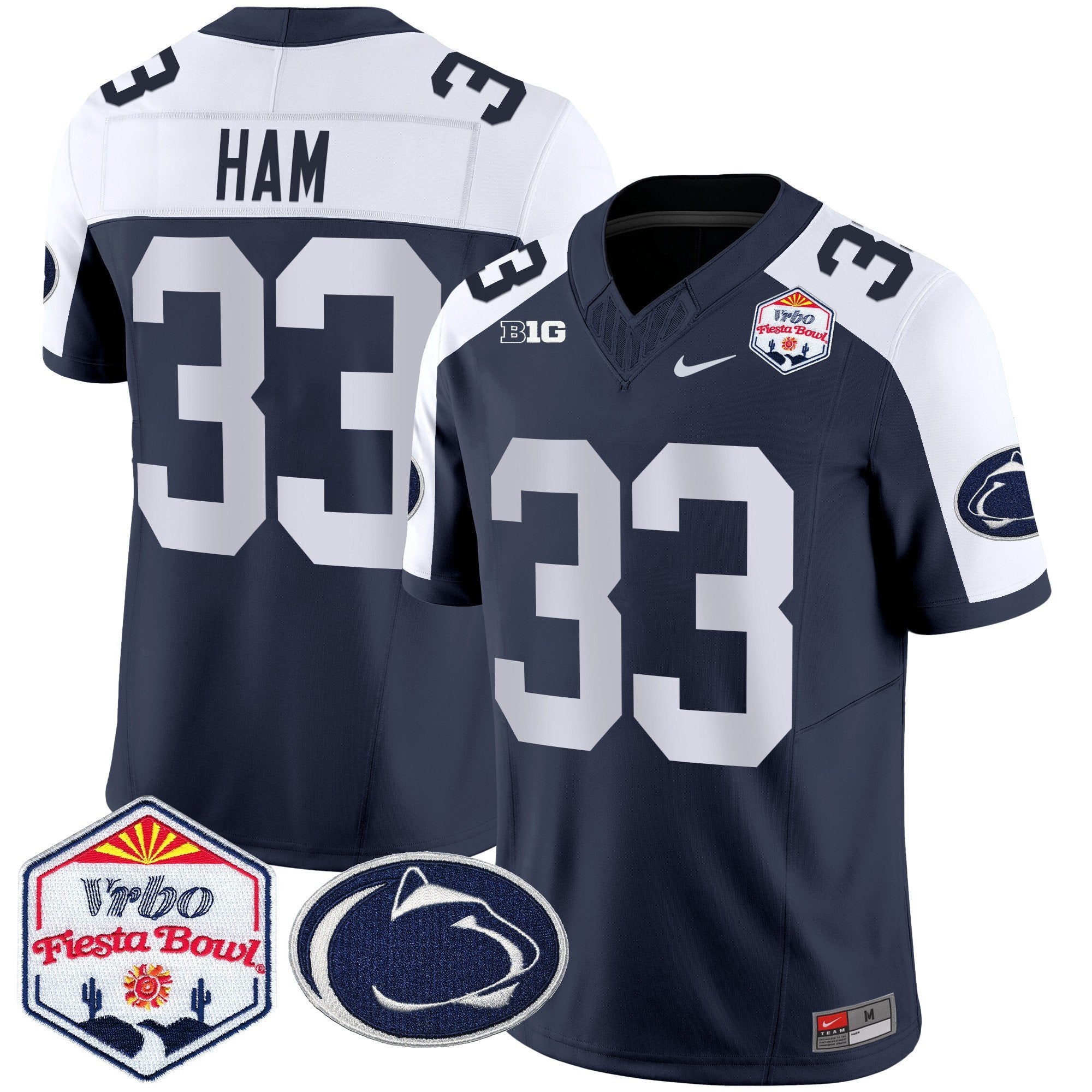 Men Penn State Nittany Lions 2024 The Fiesta Bowl Patch Vapor Limited Jersey - All Stitched