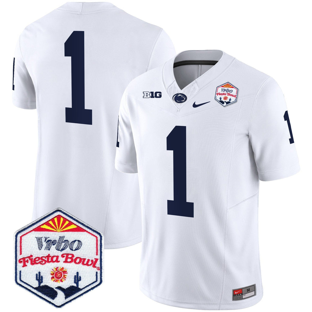 Men Penn State Nittany Lions 2024 The Fiesta Bowl Patch Vapor Limited Jersey - All Stitched