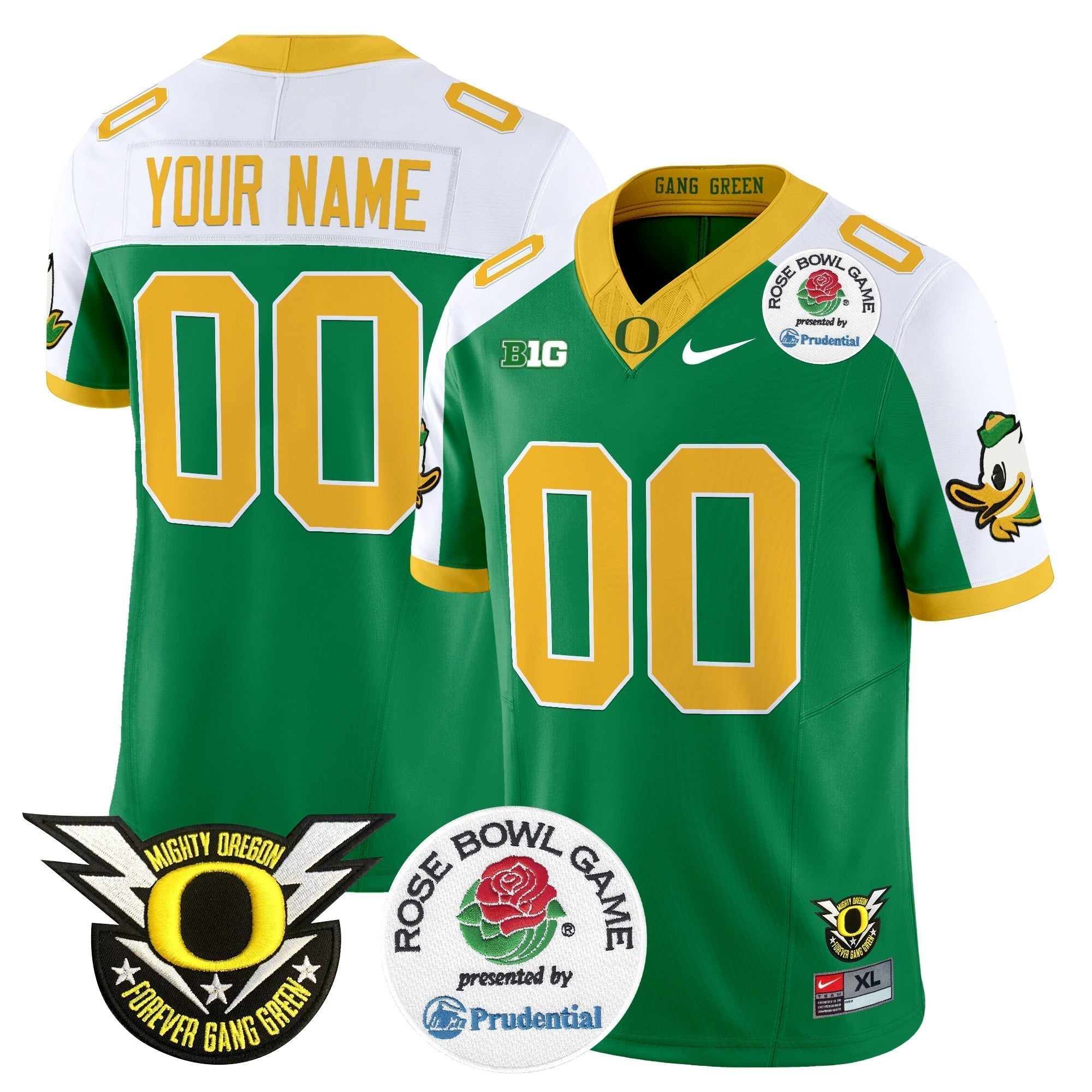 Custom Oregon Ducks 2024 Rose Bowl Vapor Limited Jersey - All Stitched