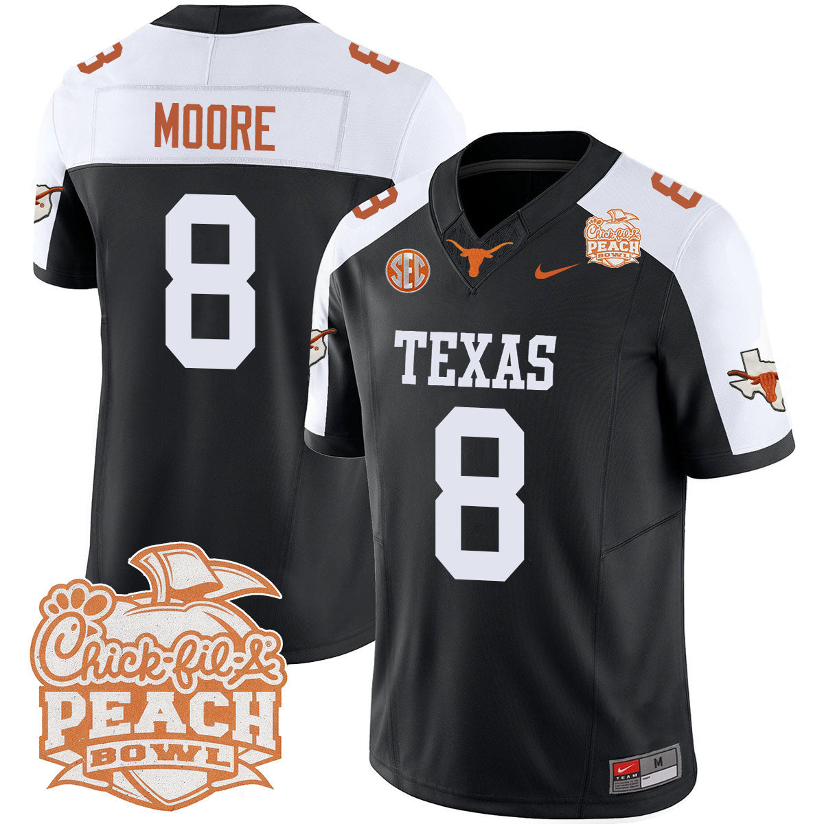 Men Texas Longhorns 2024 Peach Bowl Jersey - All Stitched