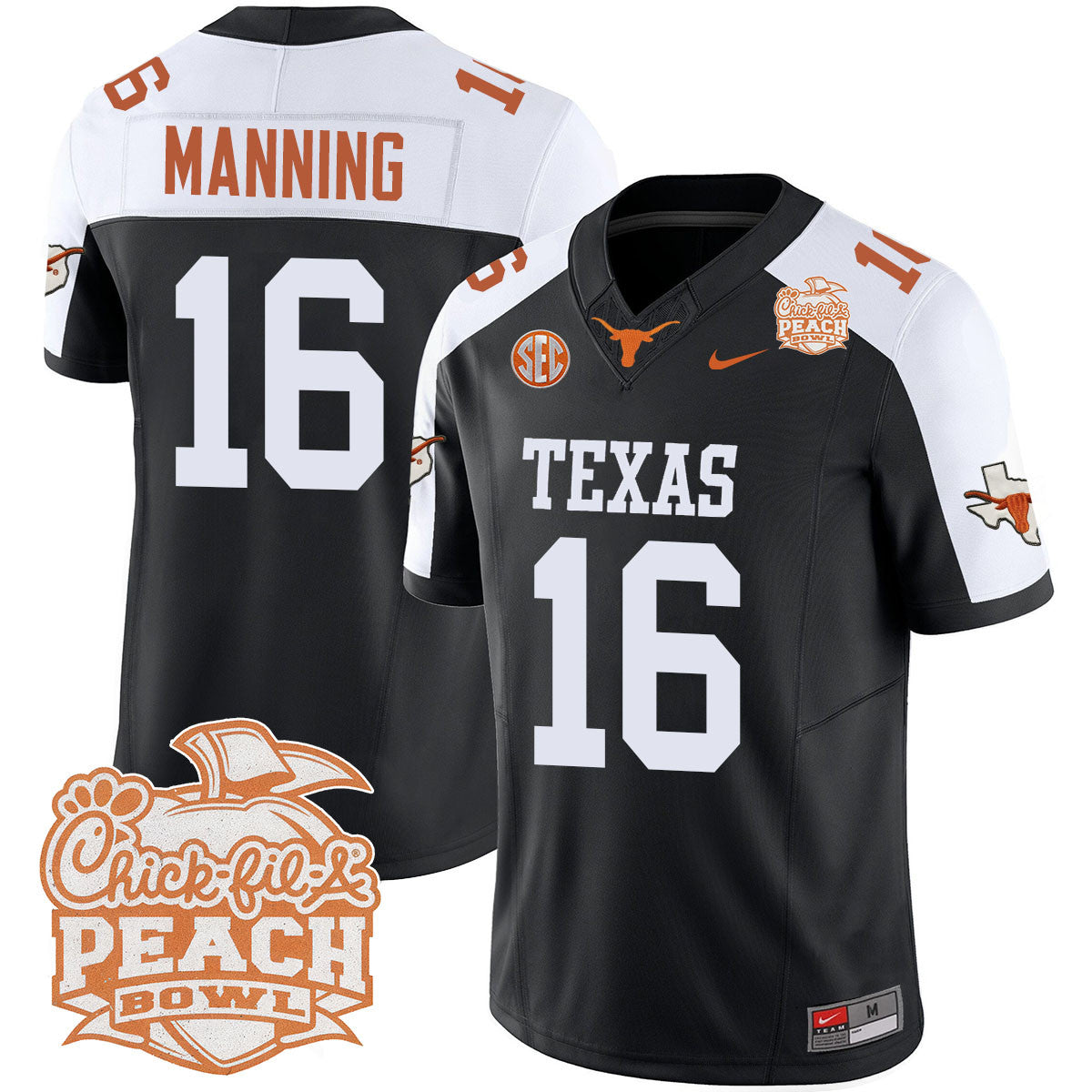 Men Texas Longhorns 2024 Peach Bowl Jersey - All Stitched