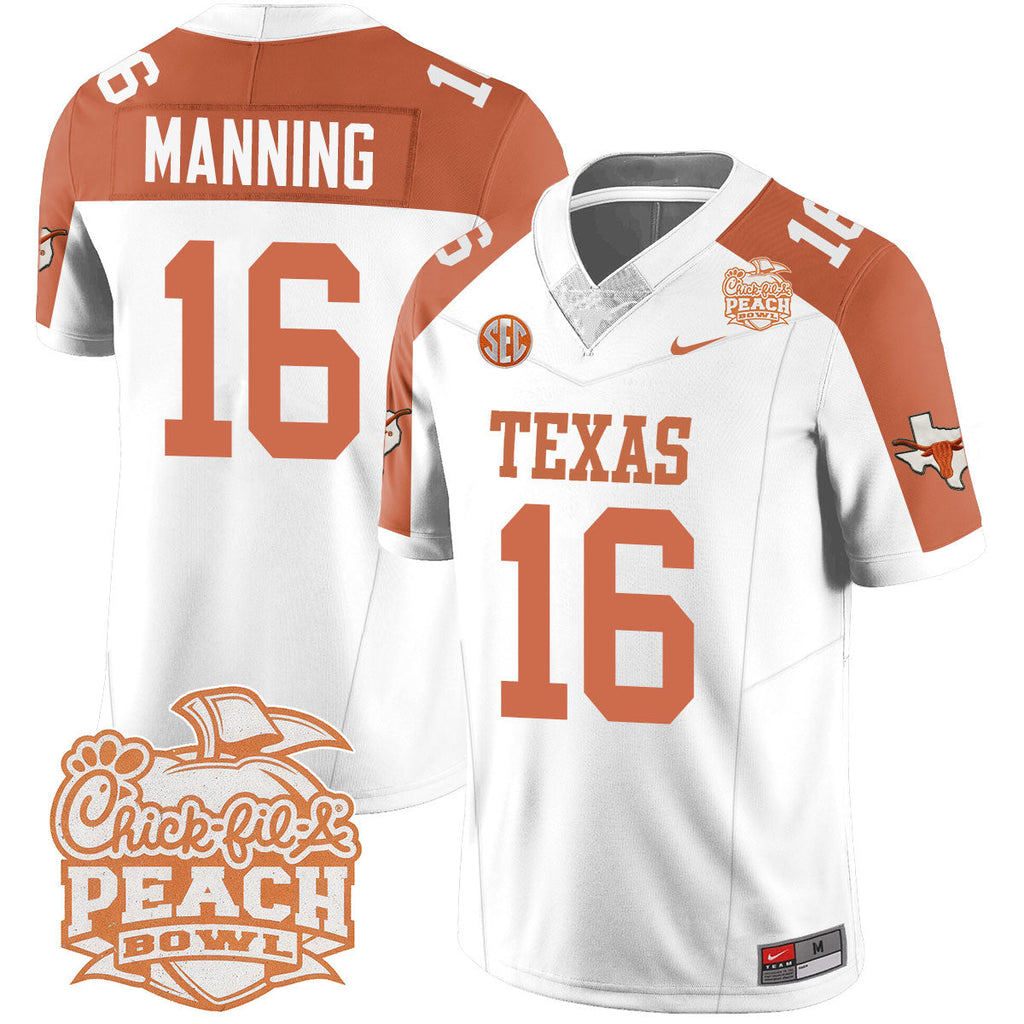 Men Texas Longhorns 2024 Peach Bowl Jersey - All Stitched