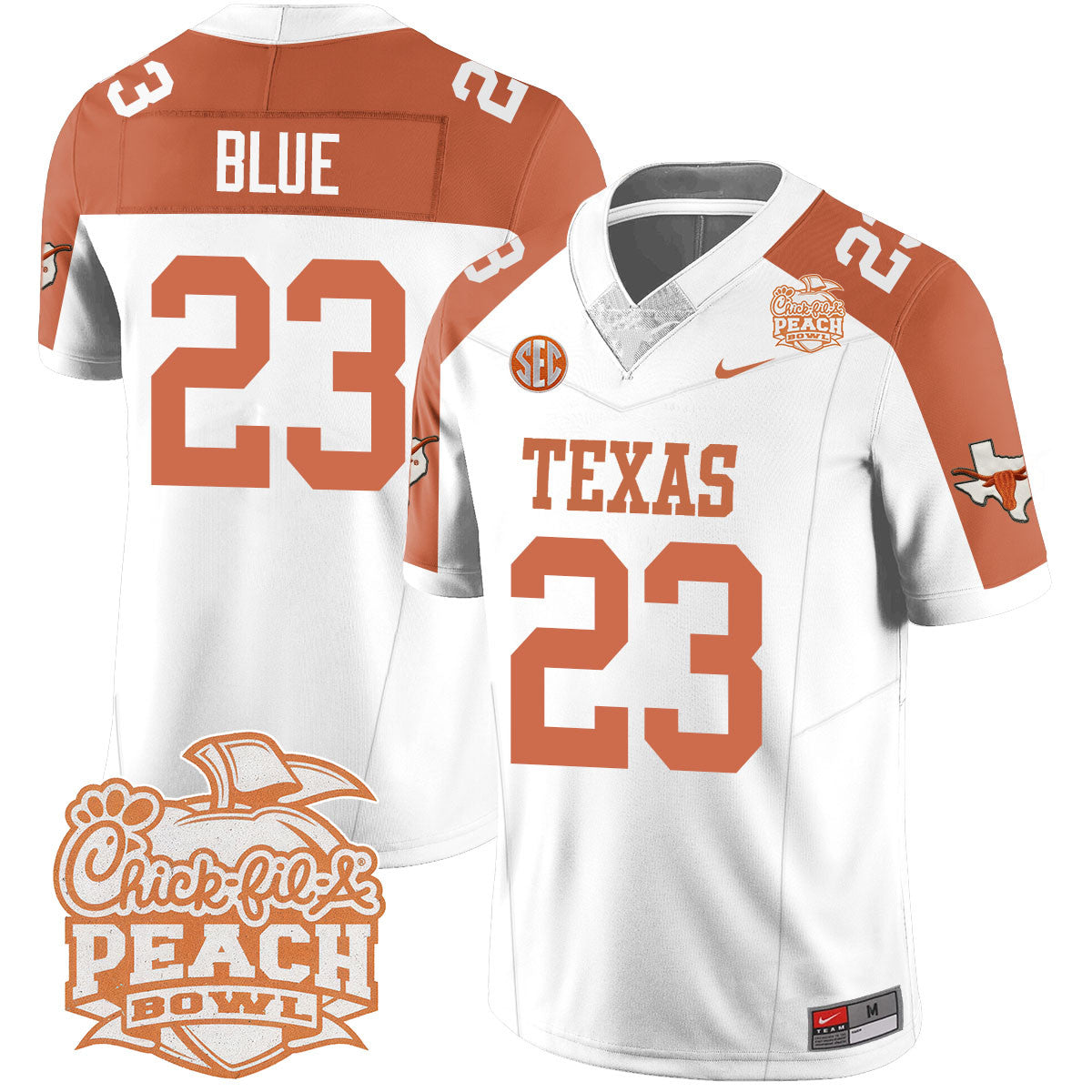 Men Texas Longhorns 2024 Peach Bowl Jersey - All Stitched