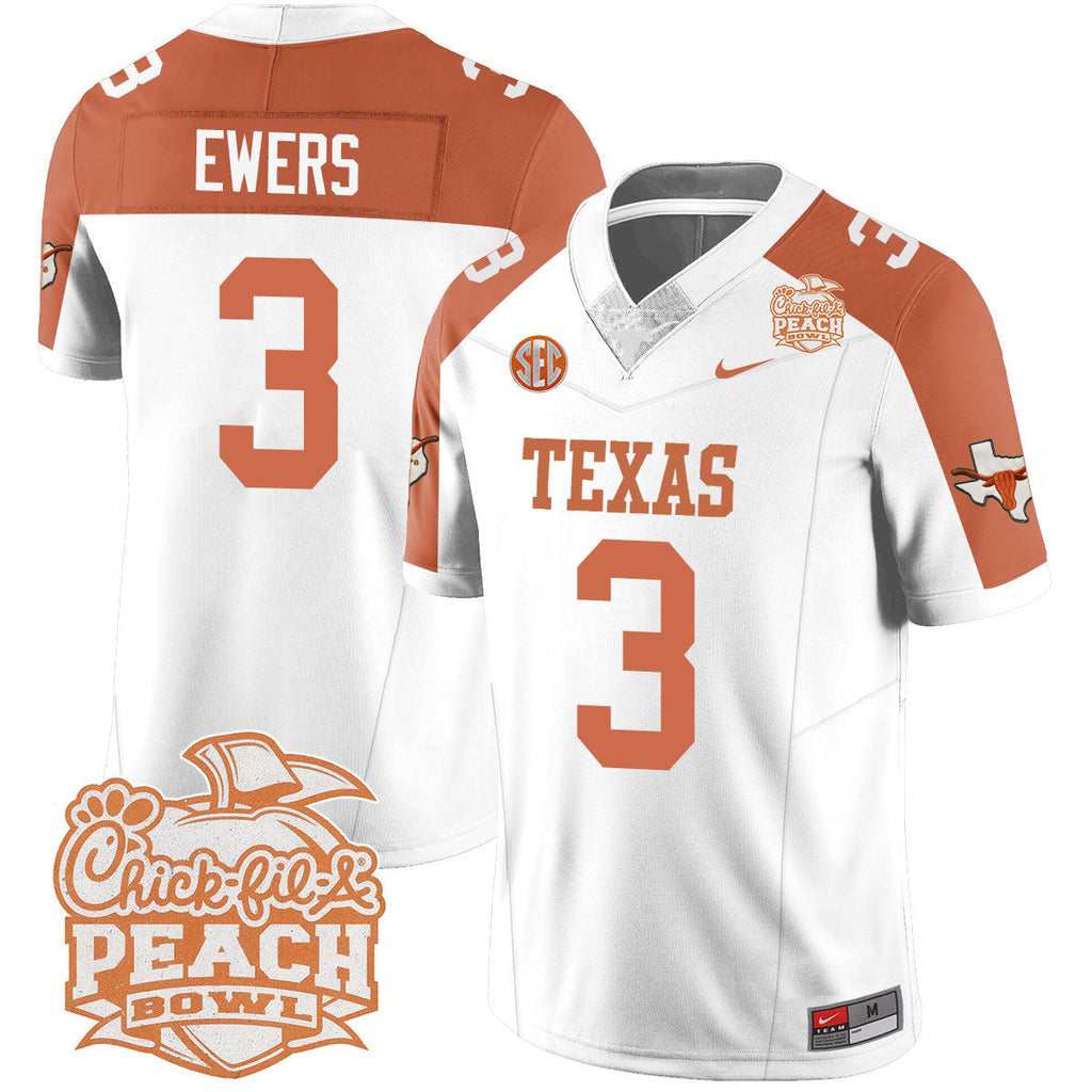 Men Texas Longhorns 2024 Peach Bowl Jersey - All Stitched