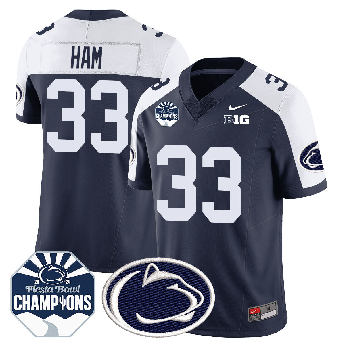 Men Penn State Nittany Lions 2024 Fiesta Bowl Champions Jersey - All Stitched