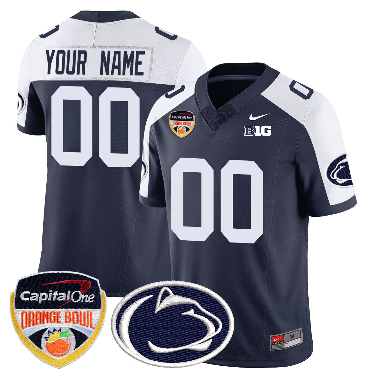 Custom Penn State Nittany Lions 2024 Orange Bowl Jersey - All Stitched