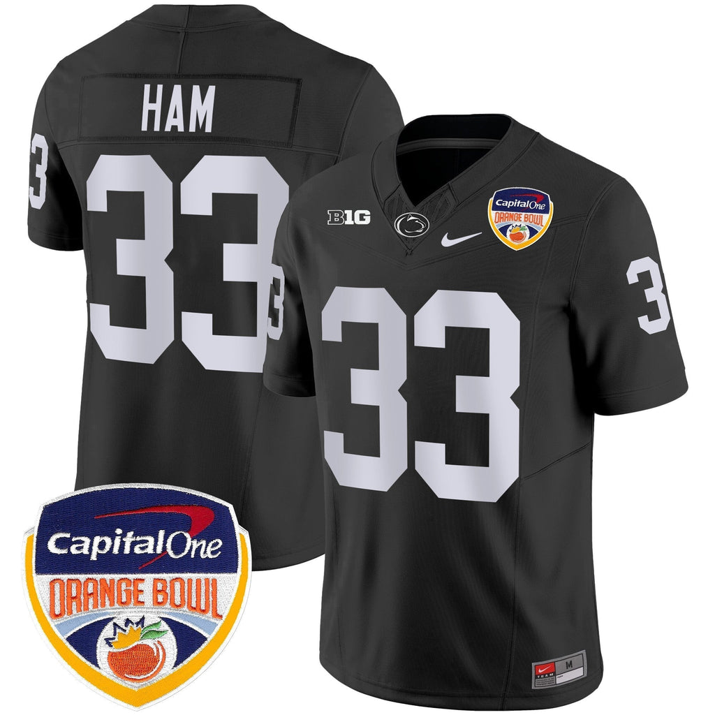 Men Penn State Nittany Lions Orange Bowl Patch Vapor Limited Jersey - All Stitched