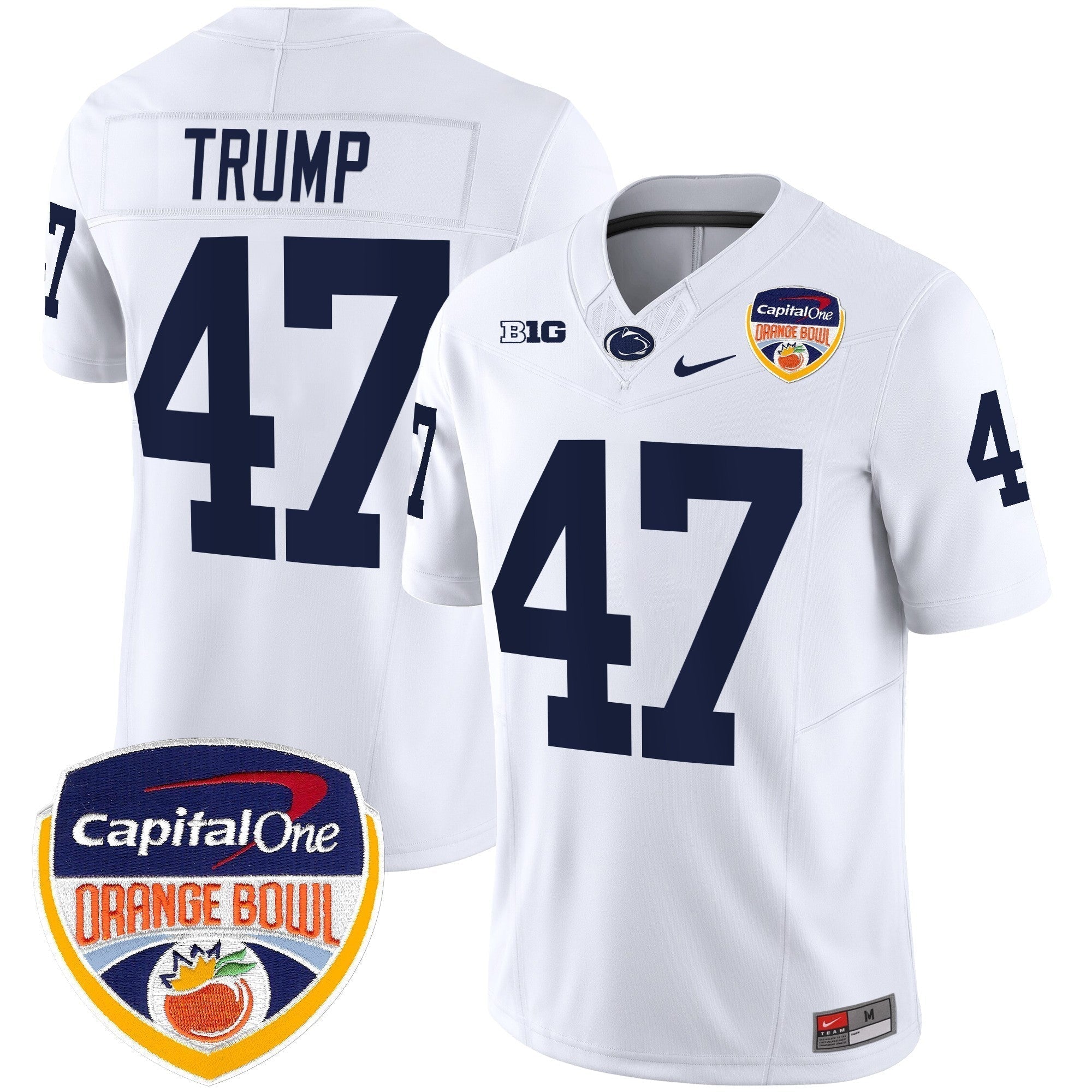 Men Penn State Nittany Lions Orange Bowl Patch Vapor Limited Jersey - All Stitched