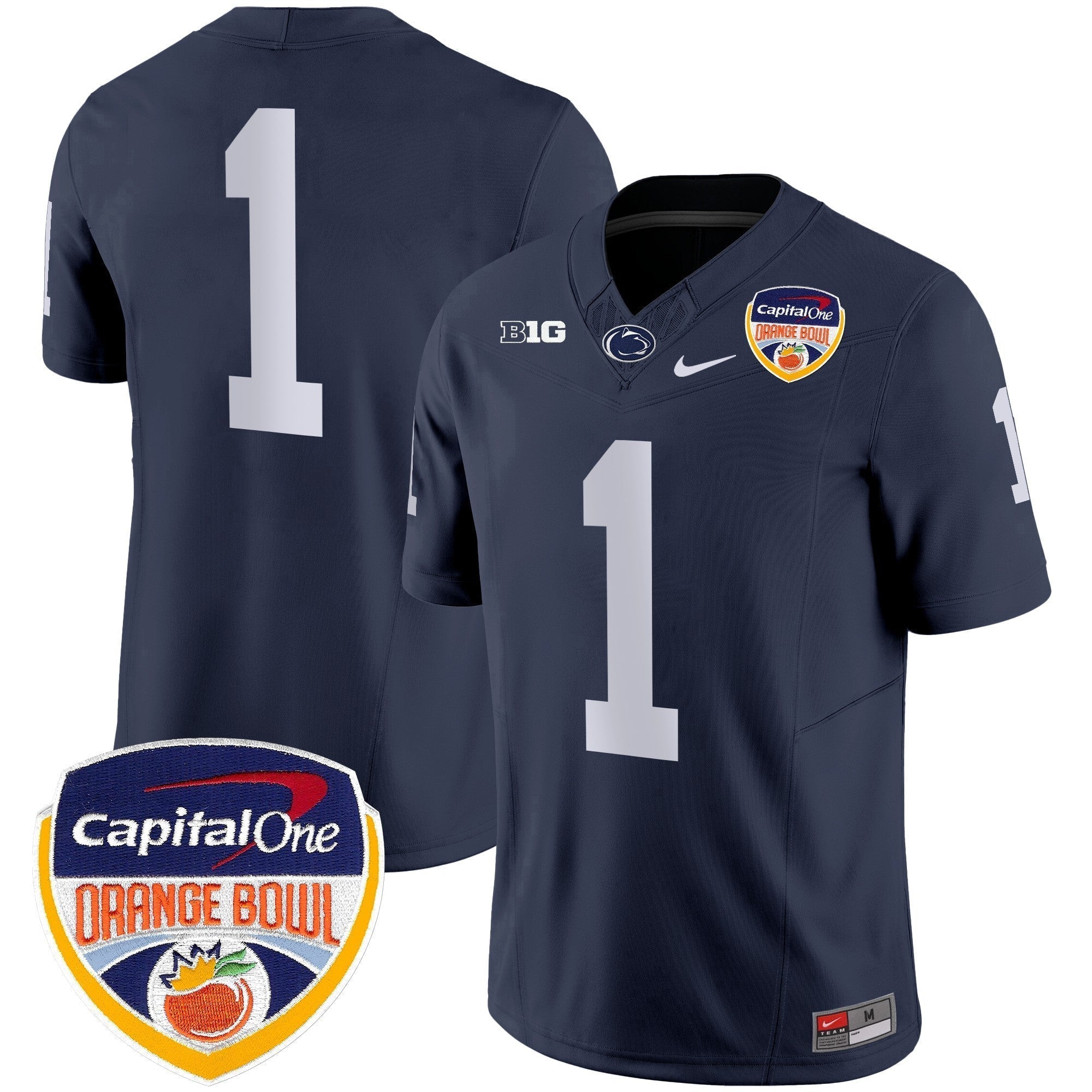 Men Penn State Nittany Lions Orange Bowl Patch Vapor Limited Jersey - All Stitched