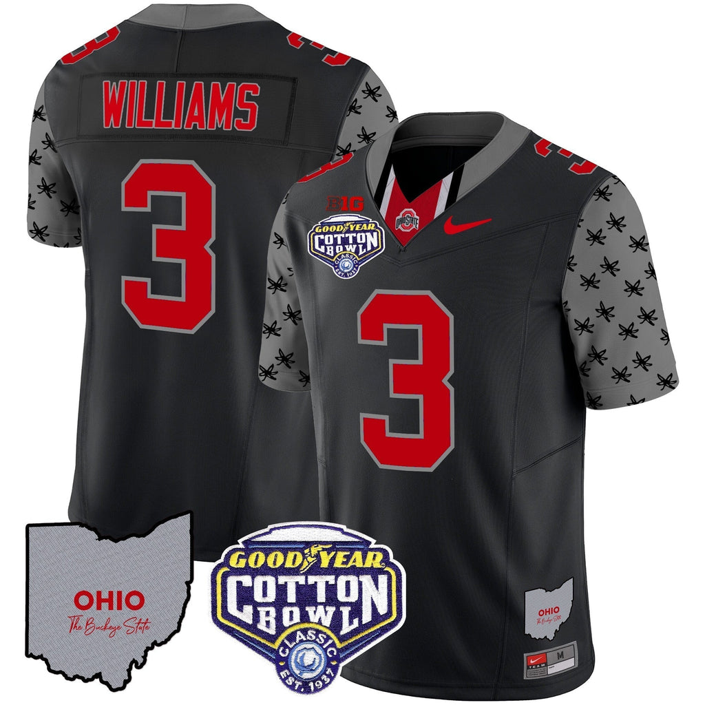 Men Ohio State Buckeyes Cotton Bowl Patch Vapor Limited Jersey - All Stitched