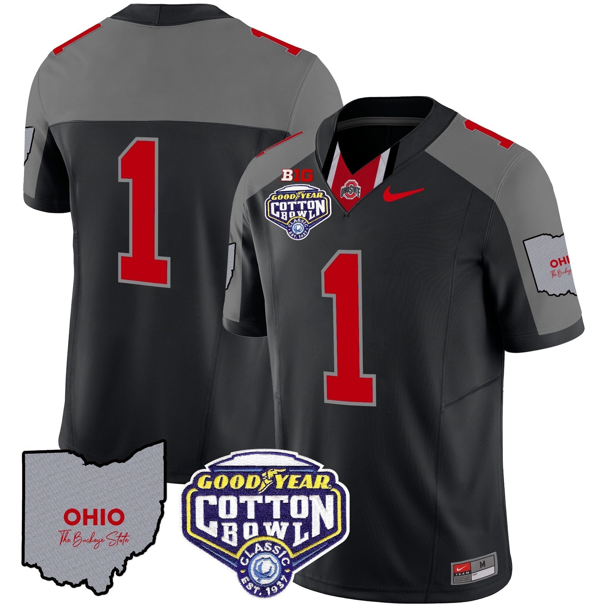 Men Ohio State Buckeyes Cotton Bowl Patch Vapor Limited Jersey - All Stitched