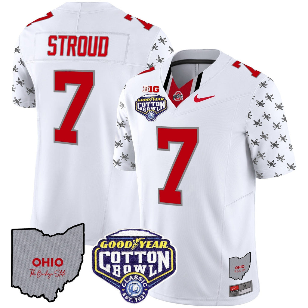Men Ohio State Buckeyes Cotton Bowl Patch Vapor Limited Jersey - All Stitched