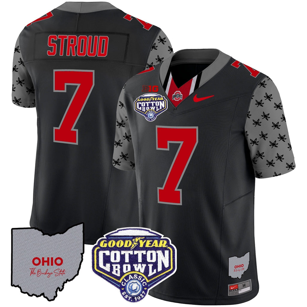 Men Ohio State Buckeyes Cotton Bowl Patch Vapor Limited Jersey - All Stitched