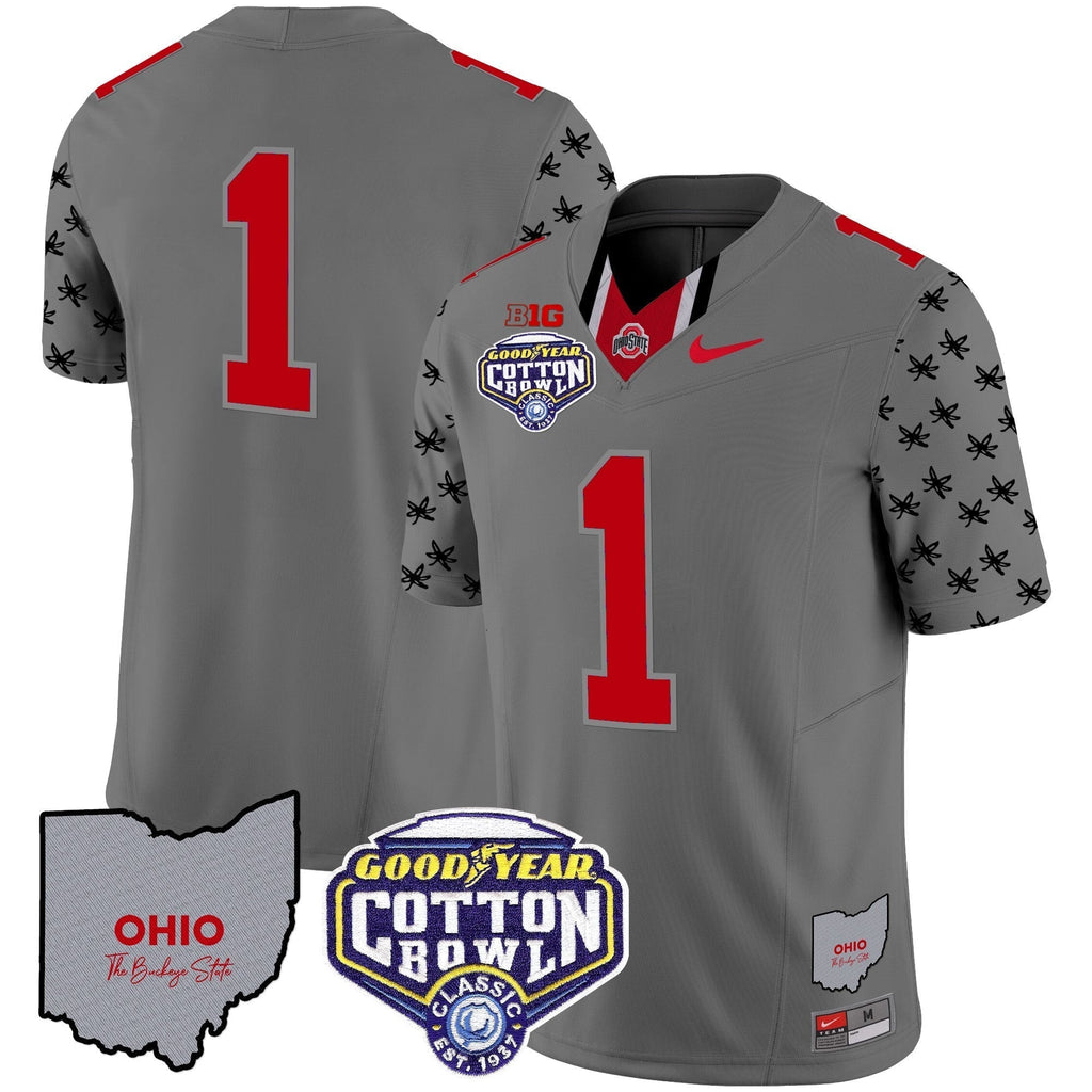 Men Ohio State Buckeyes Cotton Bowl Patch Vapor Limited Jersey - All Stitched