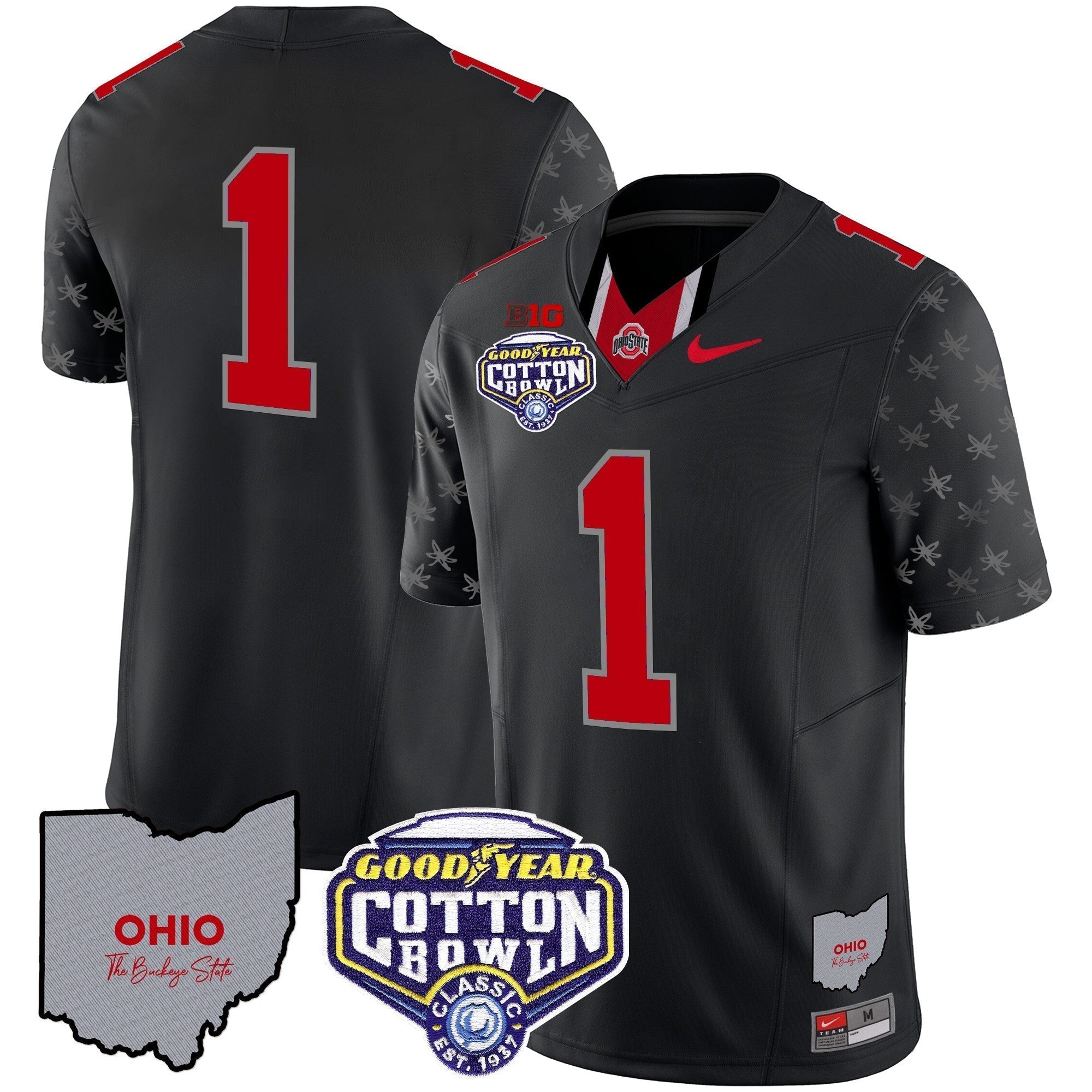 Men Ohio State Buckeyes Cotton Bowl Patch Vapor Limited Jersey - All Stitched