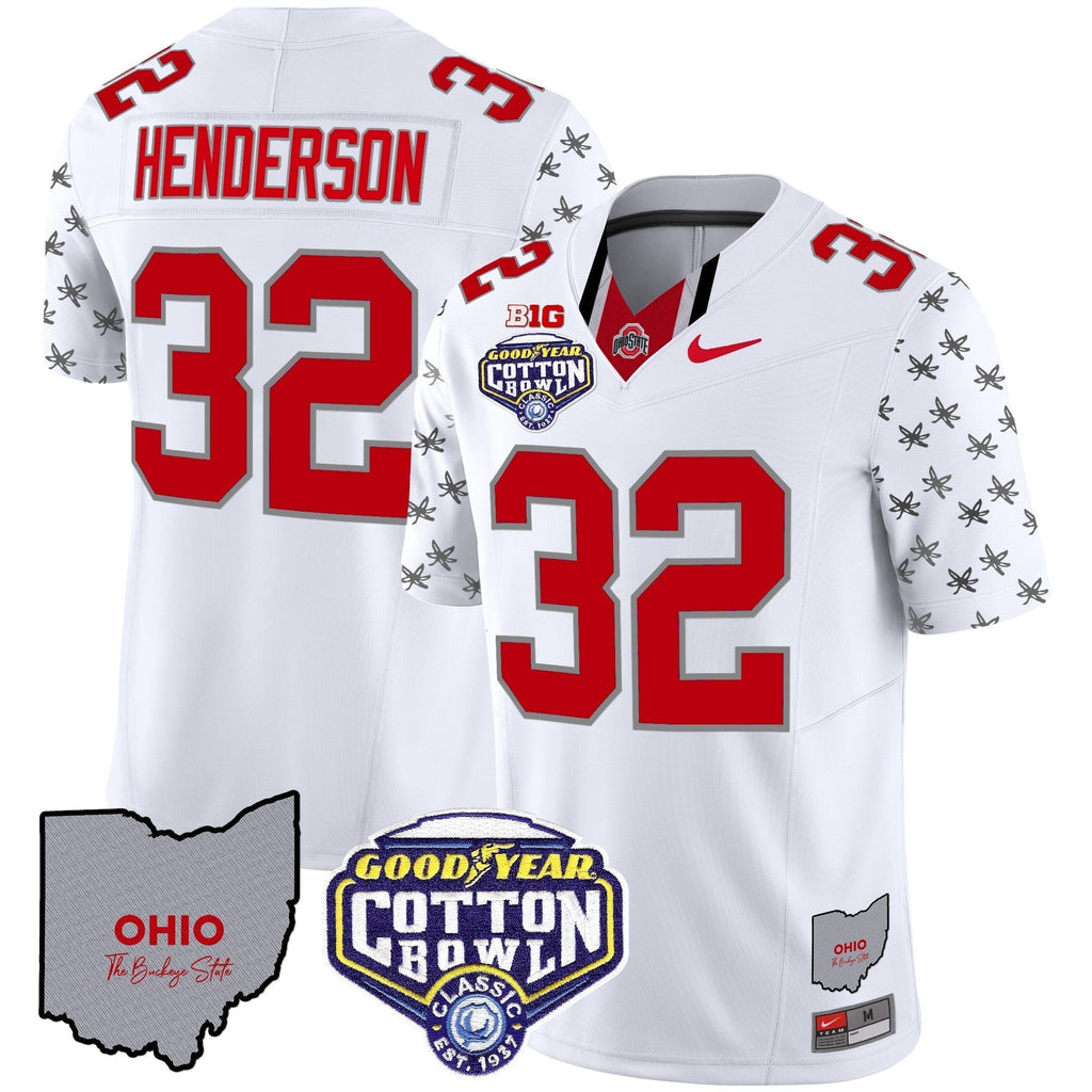 Men Ohio State Buckeyes Cotton Bowl Patch Vapor Limited Jersey - All Stitched