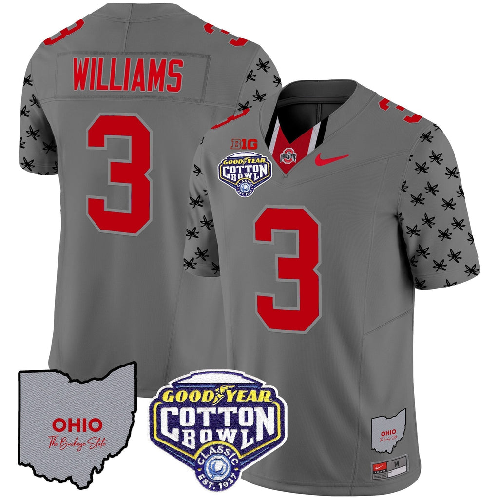 Men Ohio State Buckeyes Cotton Bowl Patch Vapor Limited Jersey - All Stitched