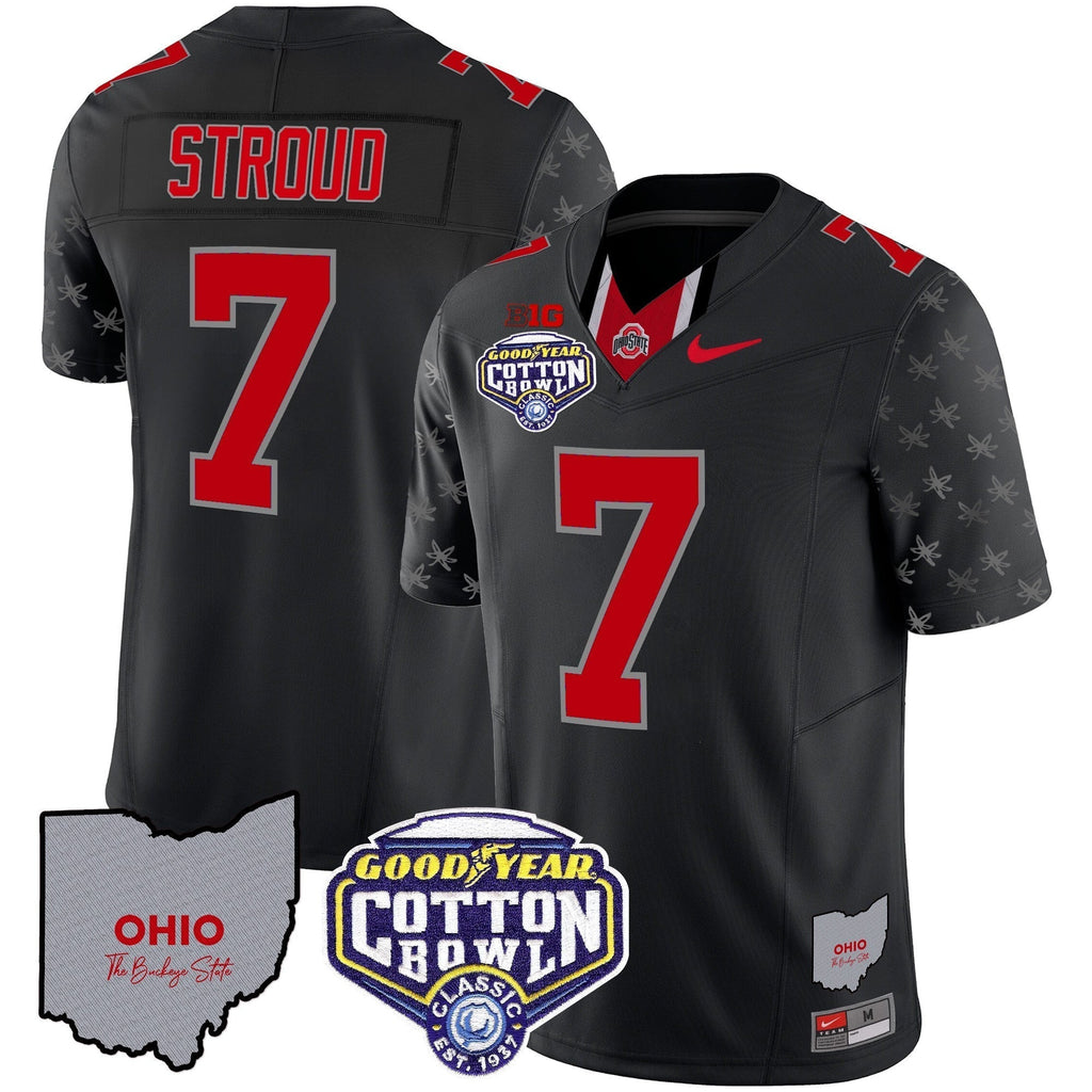 Men Ohio State Buckeyes Cotton Bowl Patch Vapor Limited Jersey - All Stitched