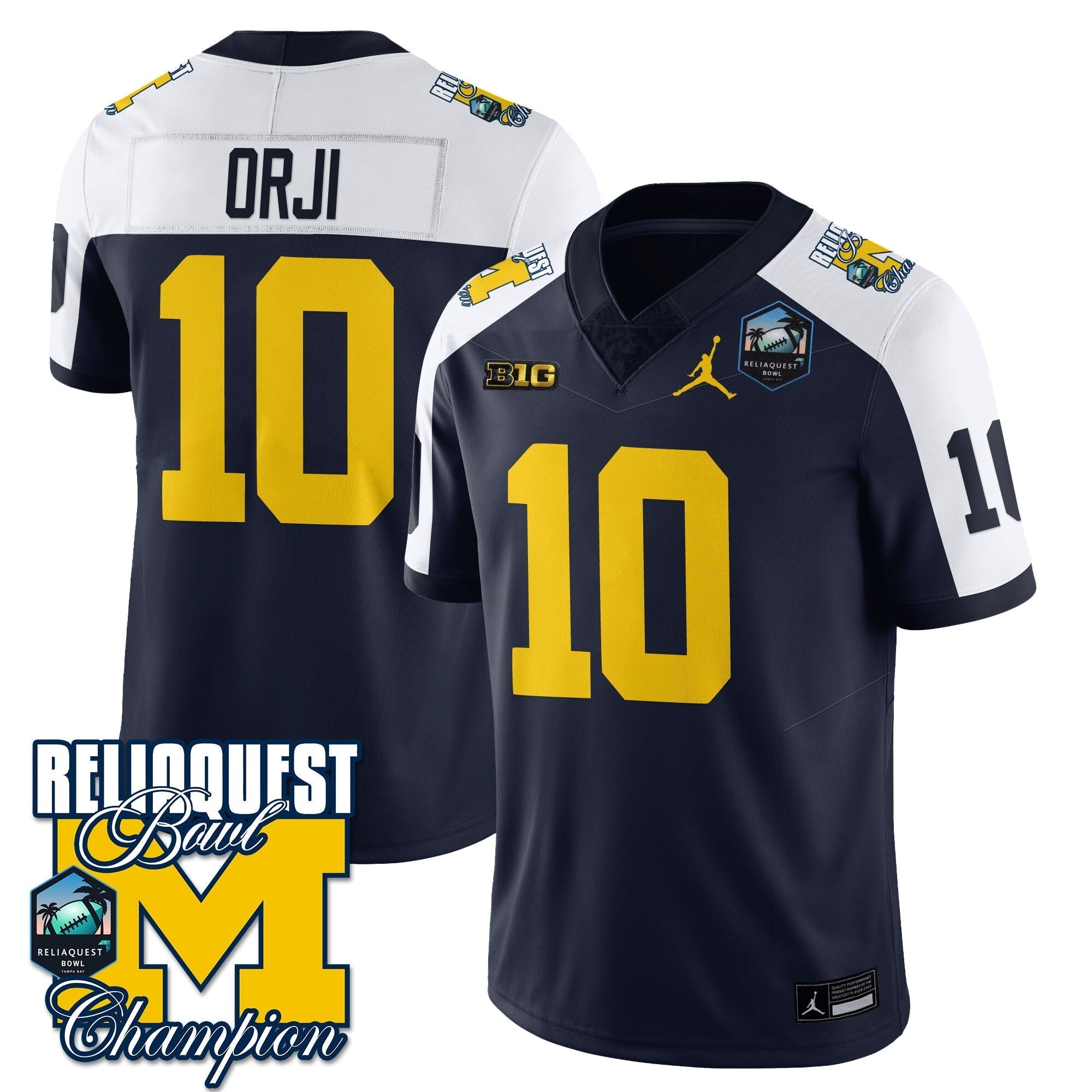 Men Michigan Wolverines 2024 ReliaQuest Bowl Champions Jersey - All Stitched