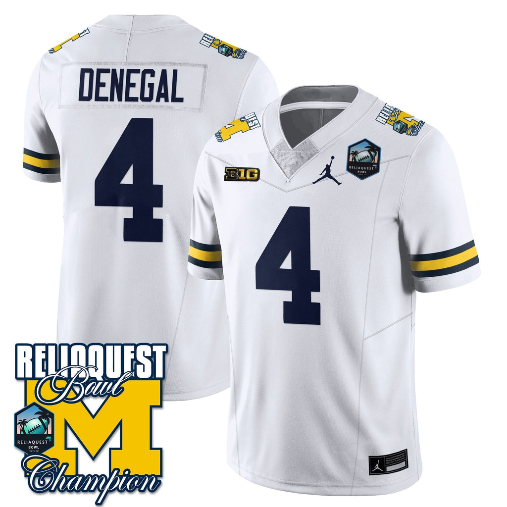 Men Michigan Wolverines 2024 ReliaQuest Bowl Champions Jersey - All Stitched