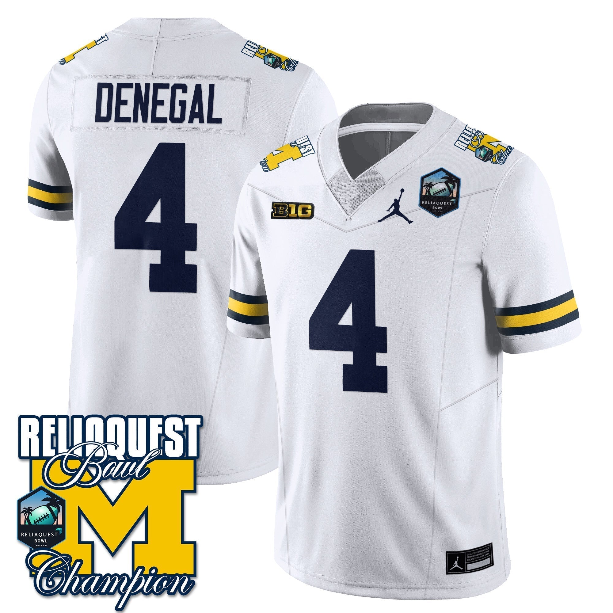 Men Michigan Wolverines 2024 ReliaQuest Bowl Champions Jersey - All Stitched